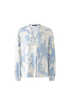 Oui Lightweight summer blouse with tropical palm pattern