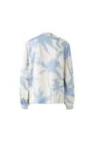 Relaxed fit blue and white blouse with striped cuffs by Oui