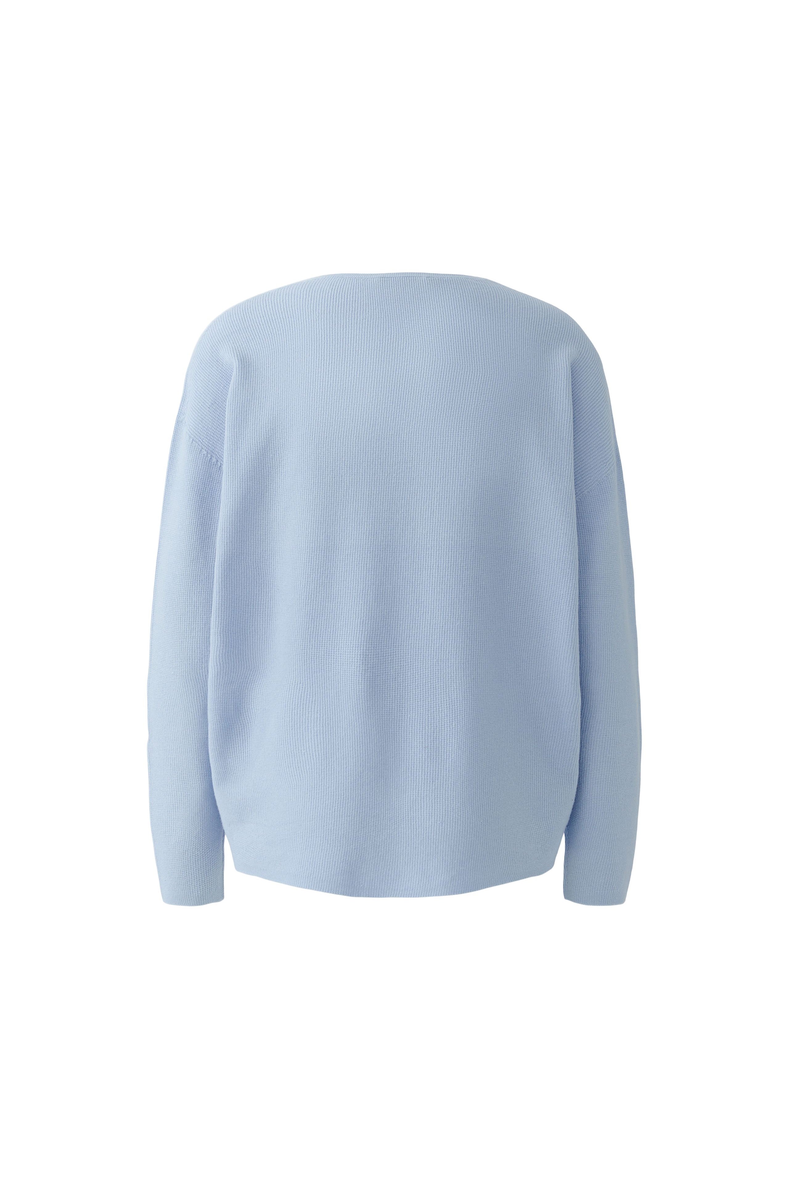 Oui light blue knit jumper V-neck detail women’s knitwear Back details