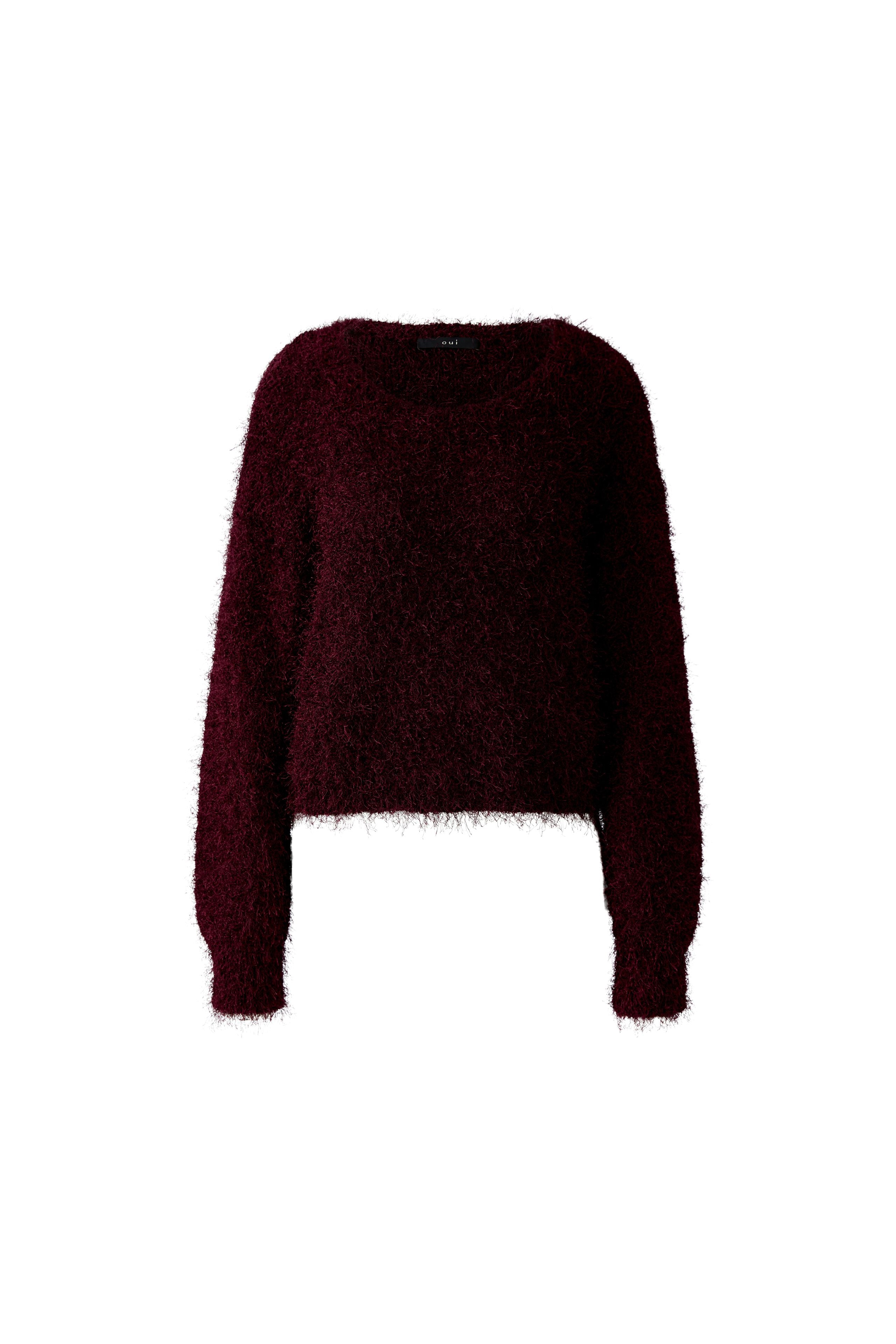 Cosy long-sleeve Burgandy jumper for women from Oui