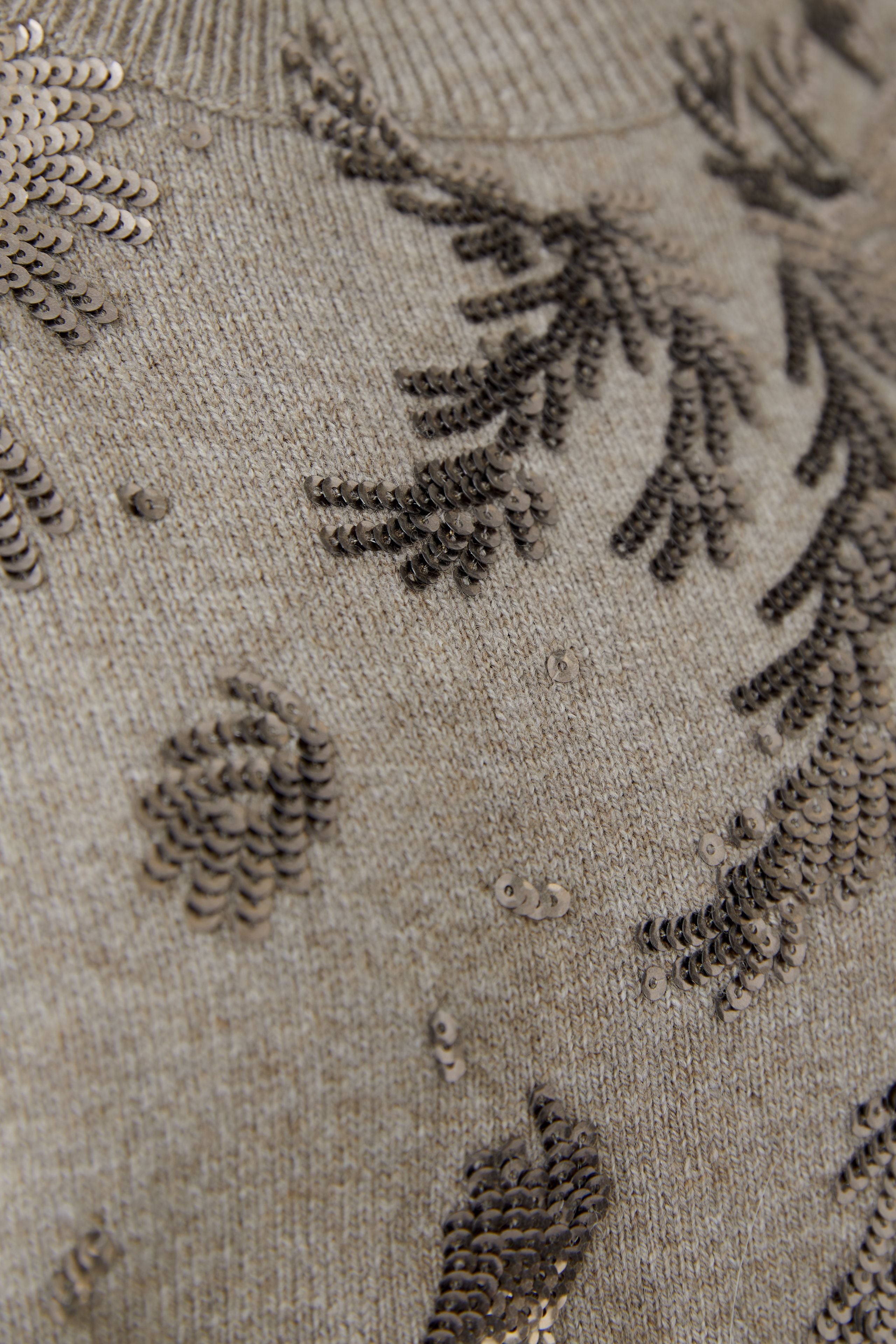 Oui Embroidered knit jumper with shimmer accents