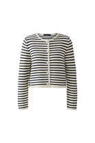Flat lay front view of Oui Marea stripe cardigan