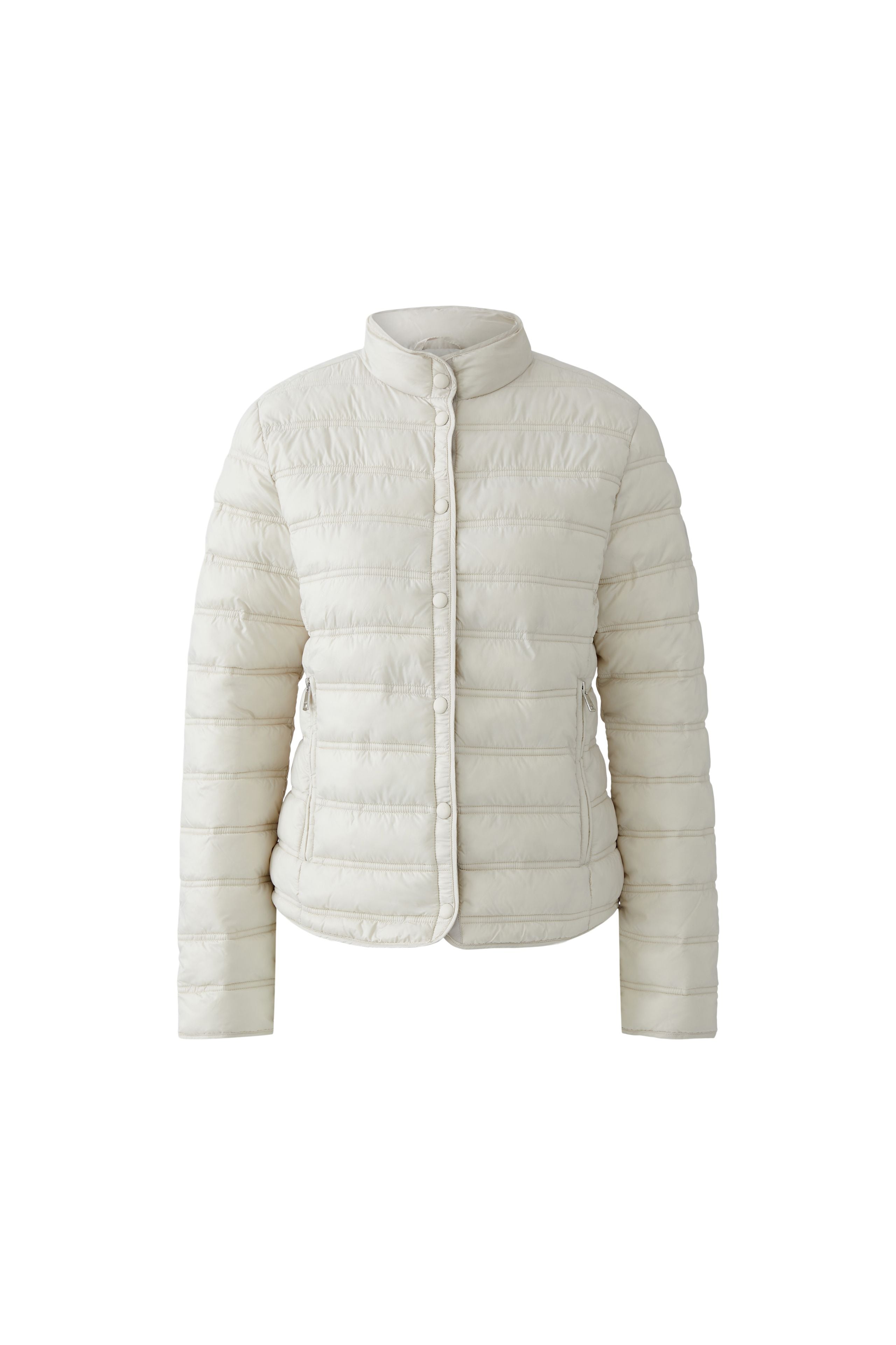 Cream Oui funnel neck padded jacket with zip pockets