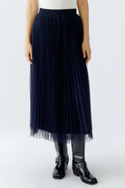 Oui tulle midi skirt with soft pleats and shimmer lining