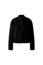 Oui Black Blouson Jacket – front view of cropped scuba design