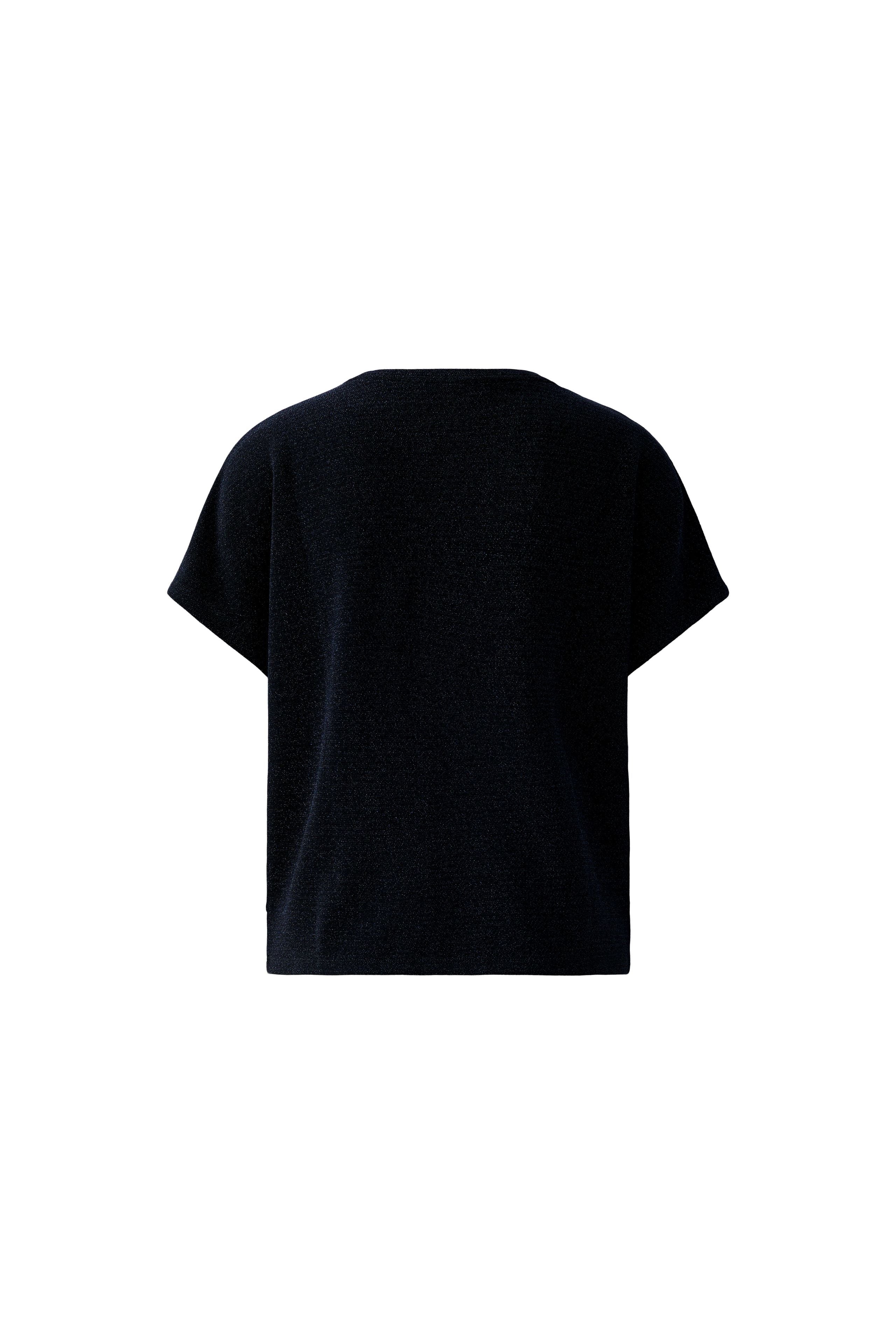 Oui short-sleeve jersey top with gathered knot hem From back