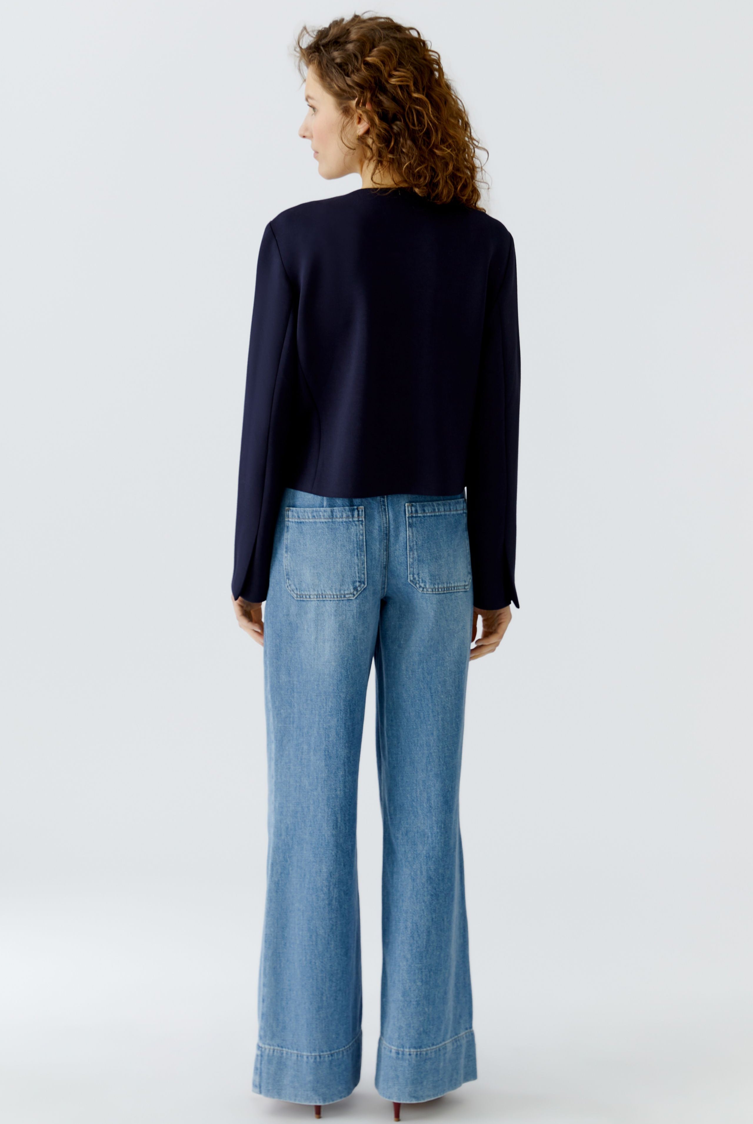 Oui navy French style jacket back view