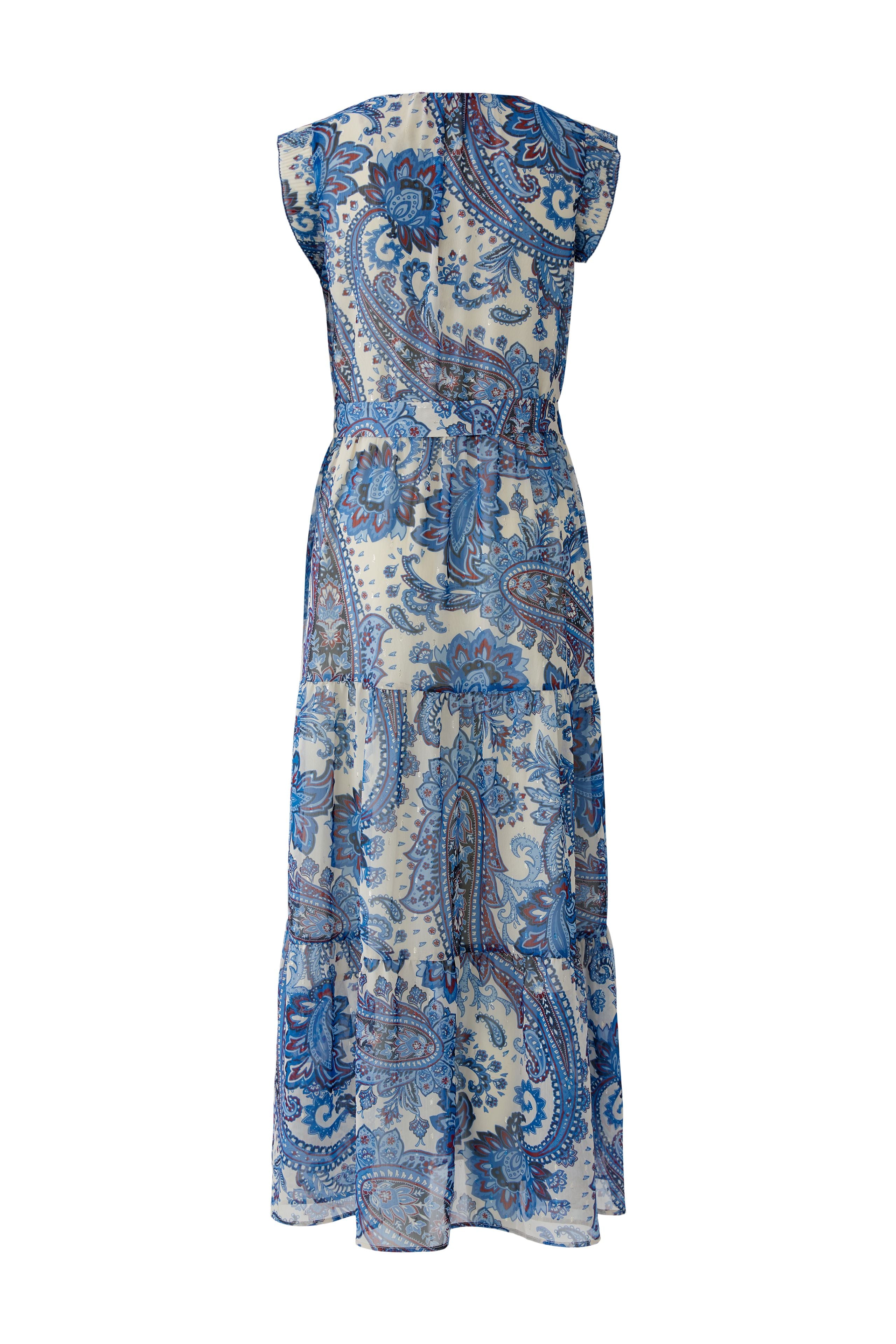 Oui blue paisley print chiffon maxi dress from back