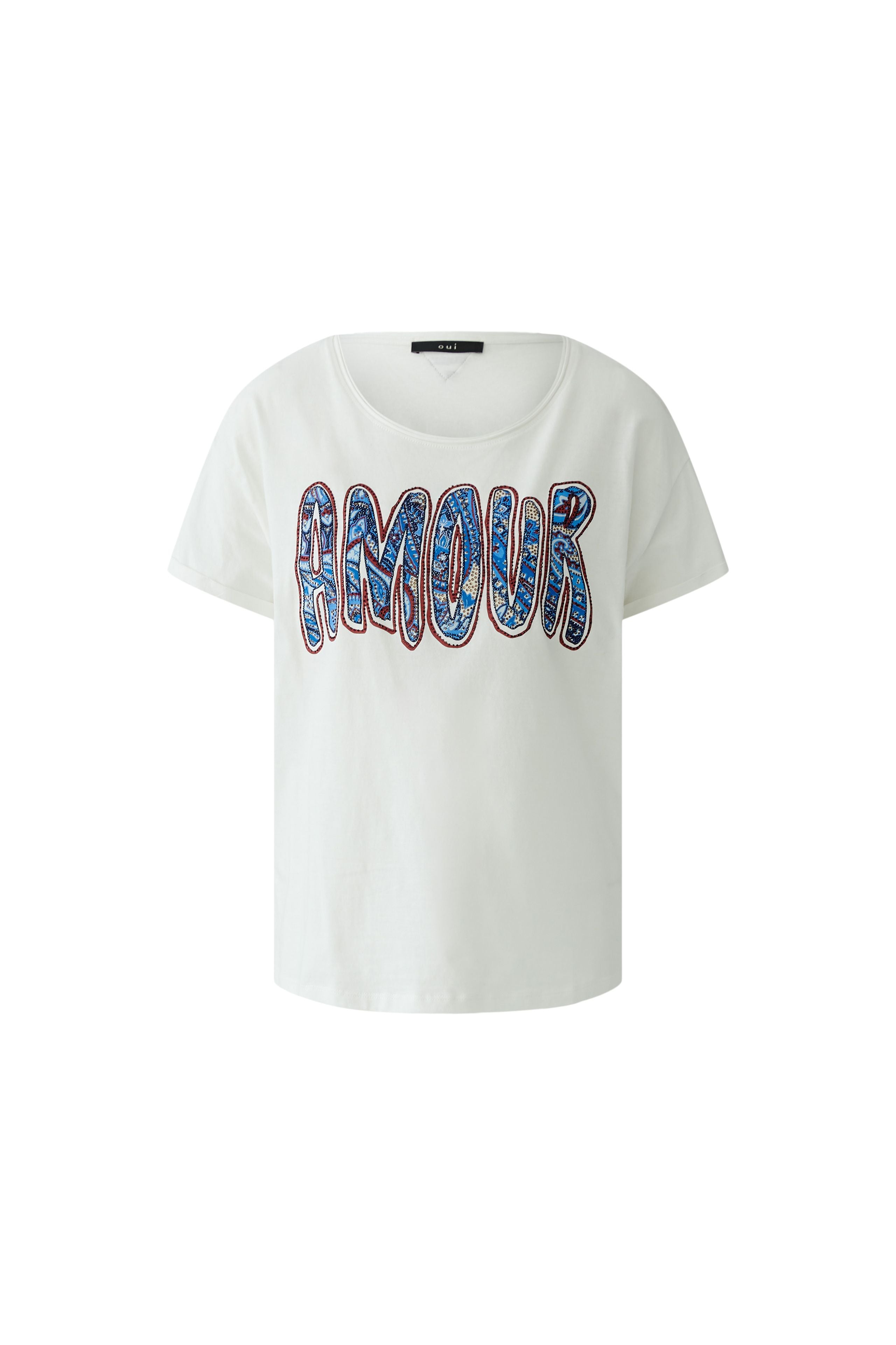 Oui Amour bubble script graphic t shirt styled