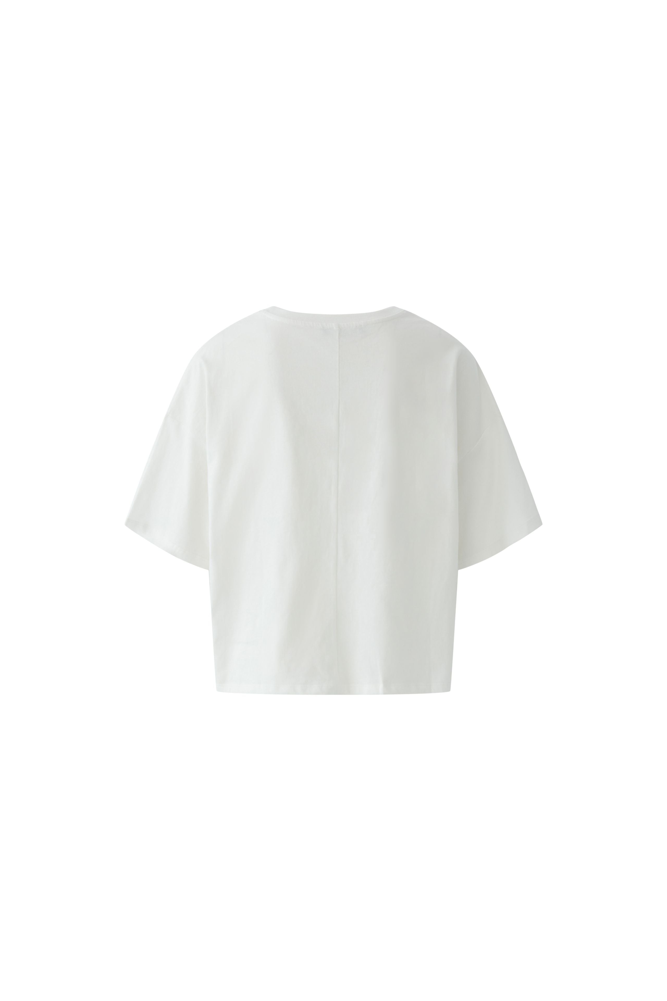Oui Bloom Bright White cropped T-shirt back view
