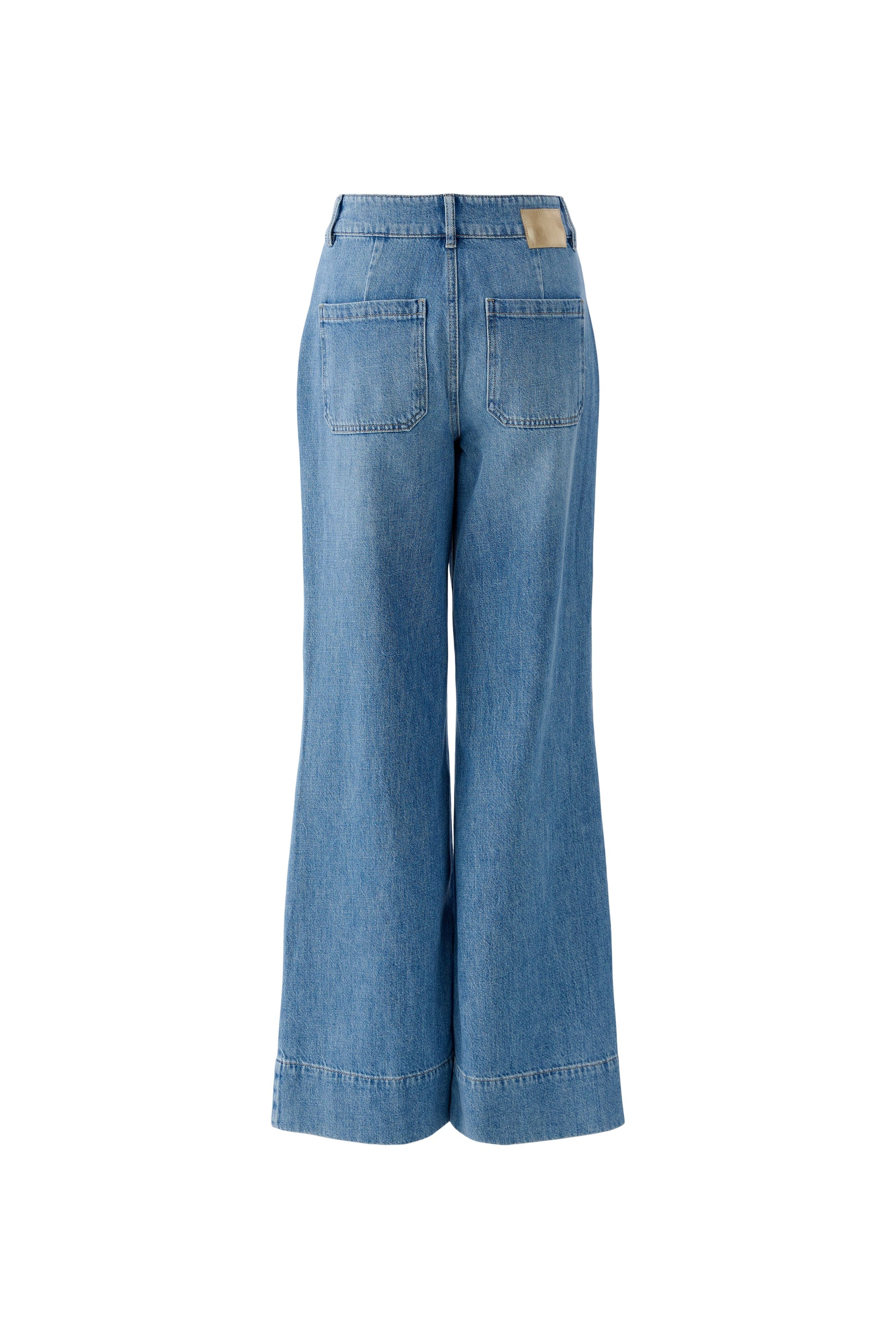 Oui cotton denim wide leg jeans rear view