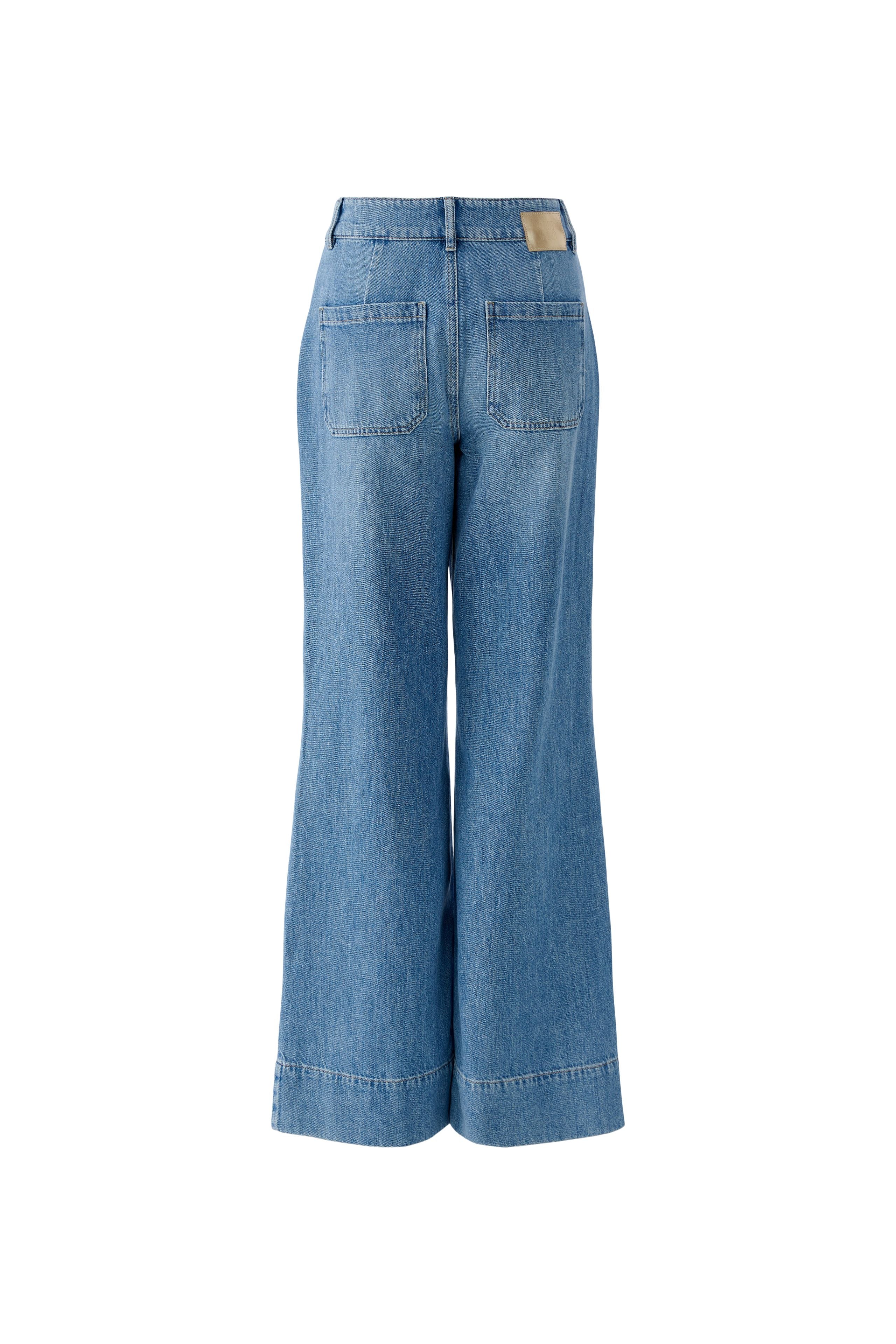 Oui cotton denim wide leg jeans rear view