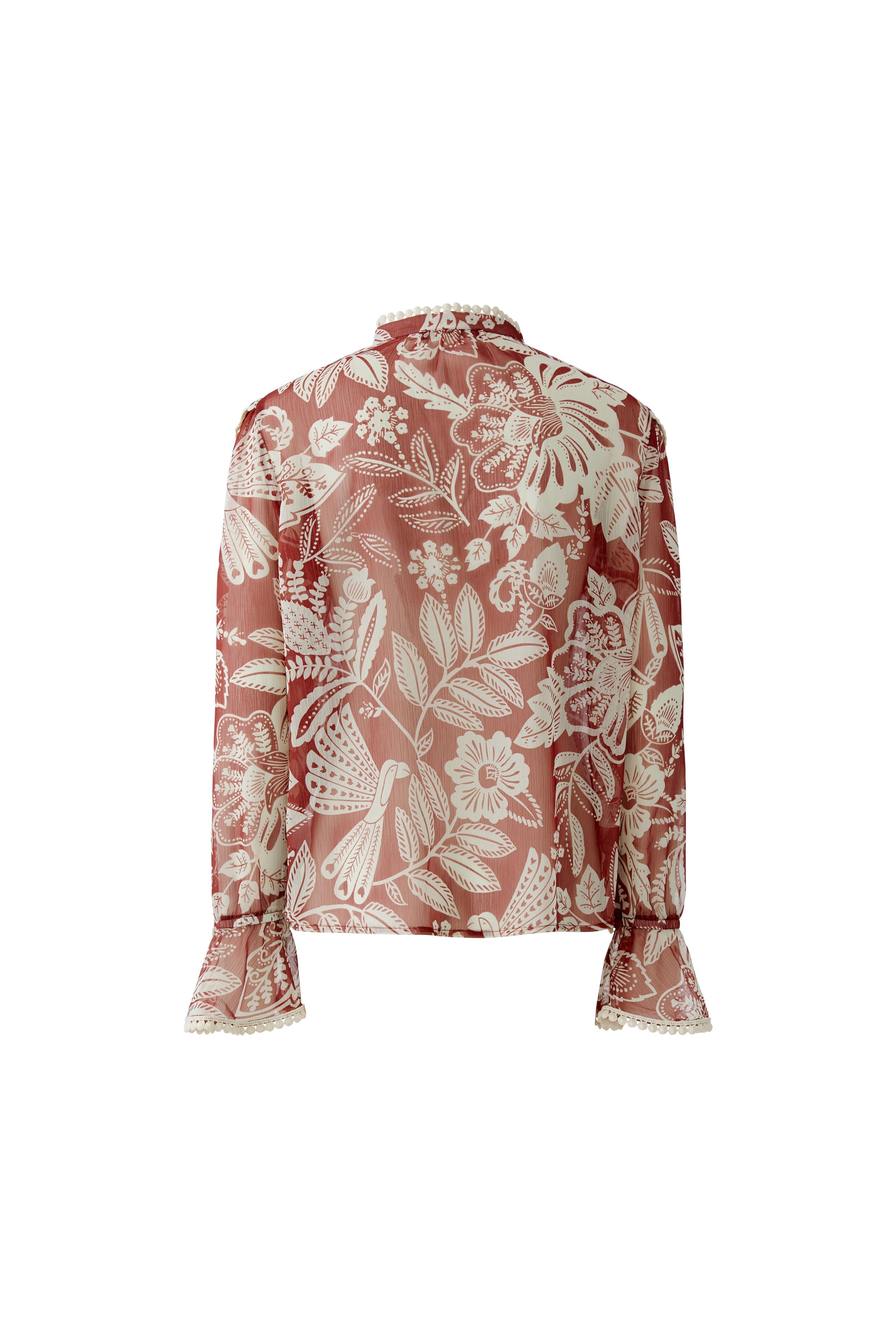 Oui botanical print blouse back view