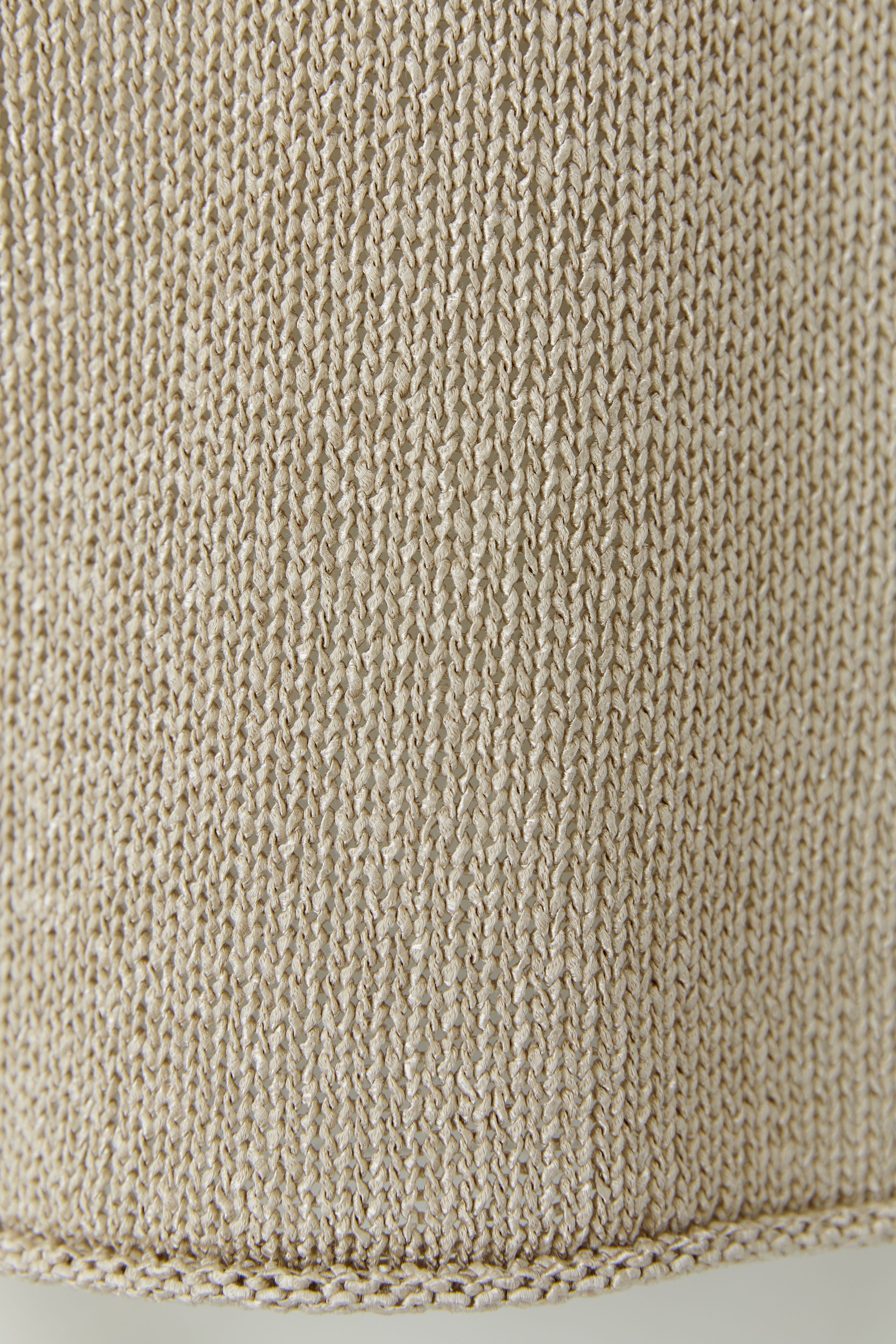 Oui beige lightweight knitted jumper texture close-up