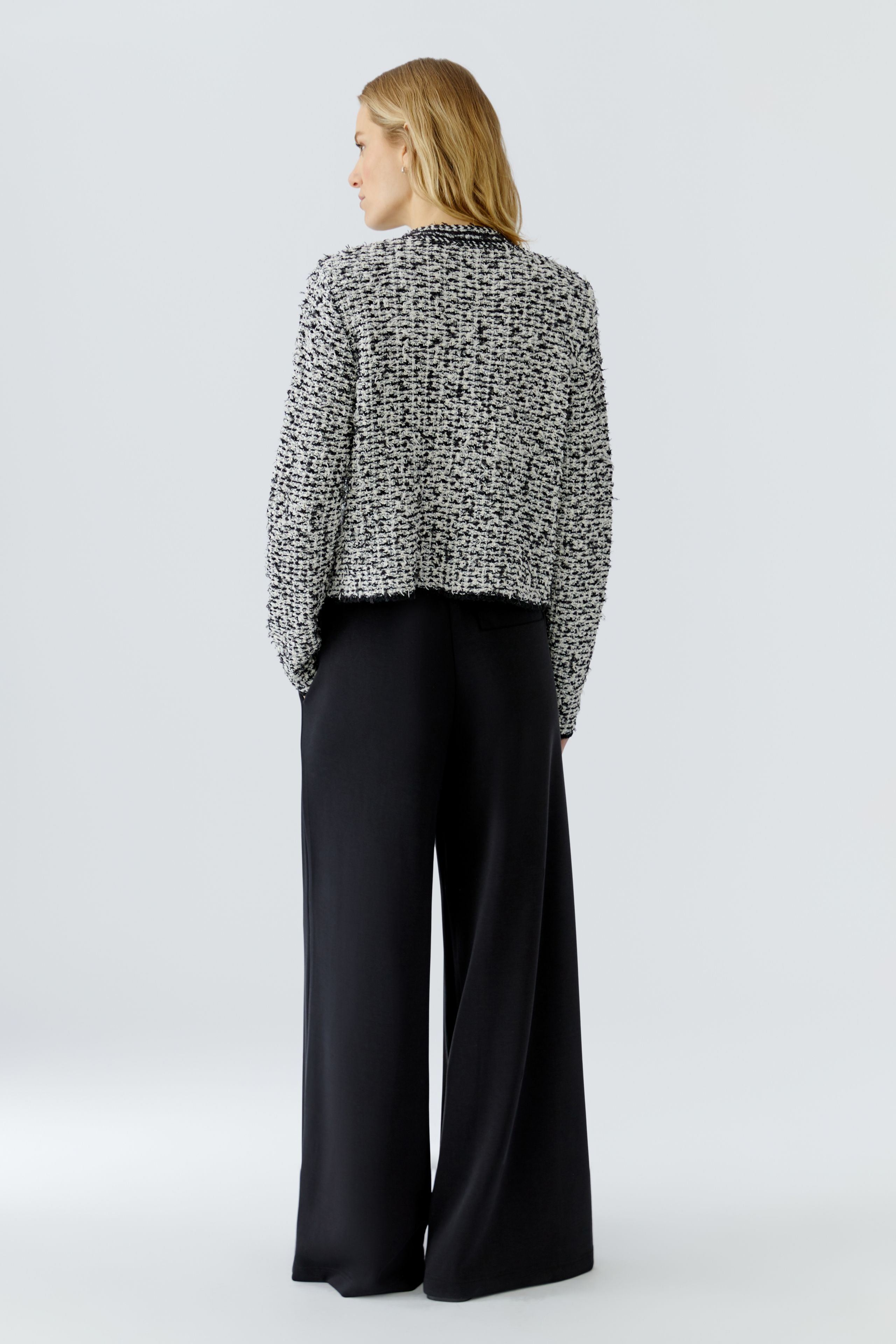 Oui bouclé cropped cardigan back view