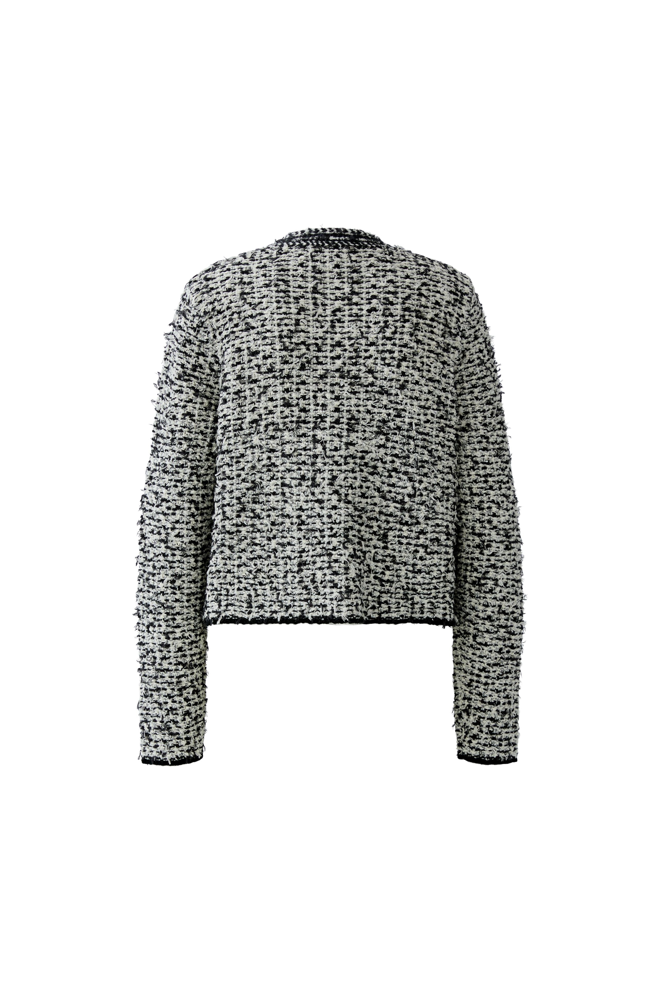 Oui black and off-white knit jacket product back view