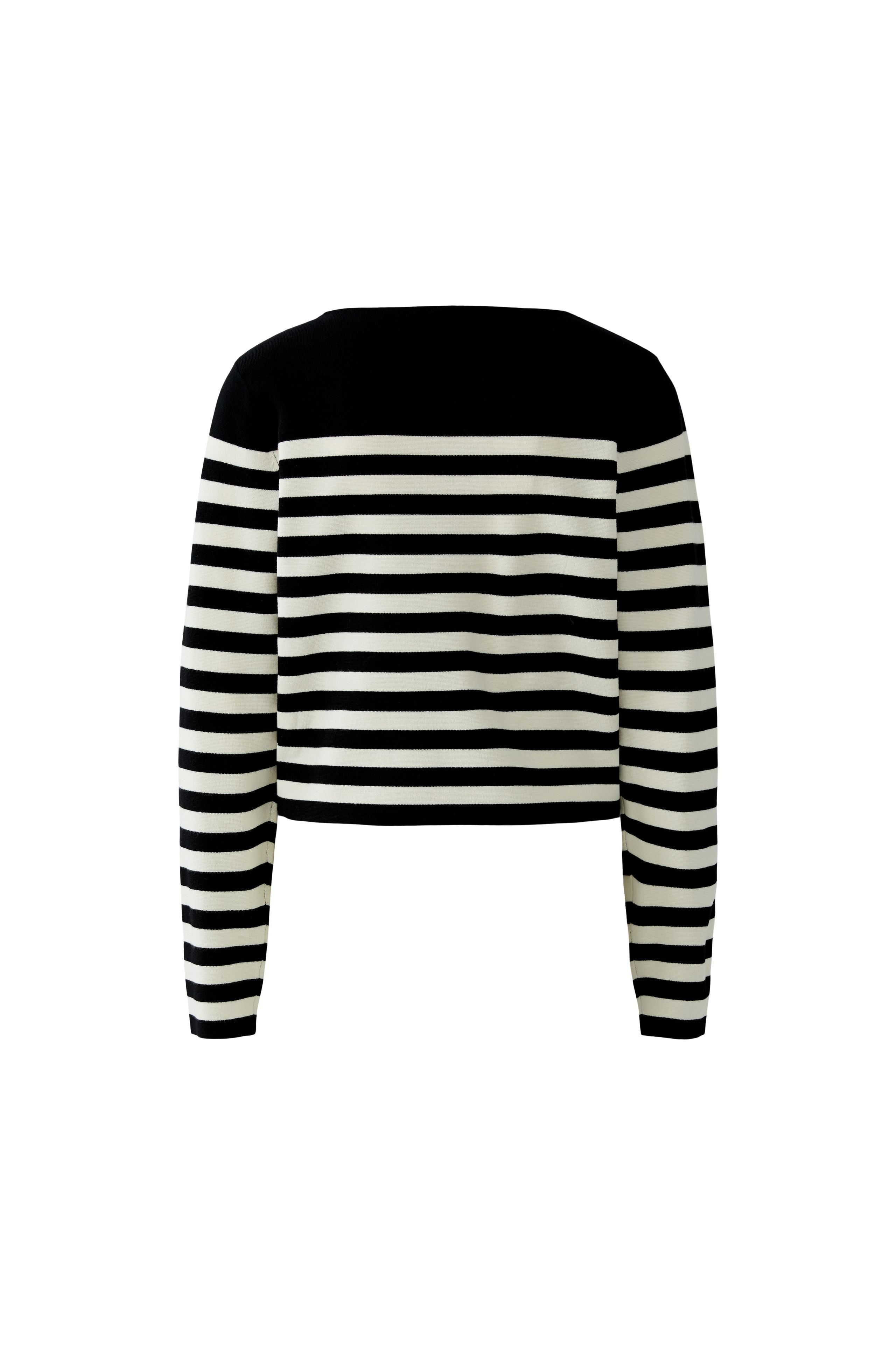 Oui black and white Milano knit striped jumper product back view