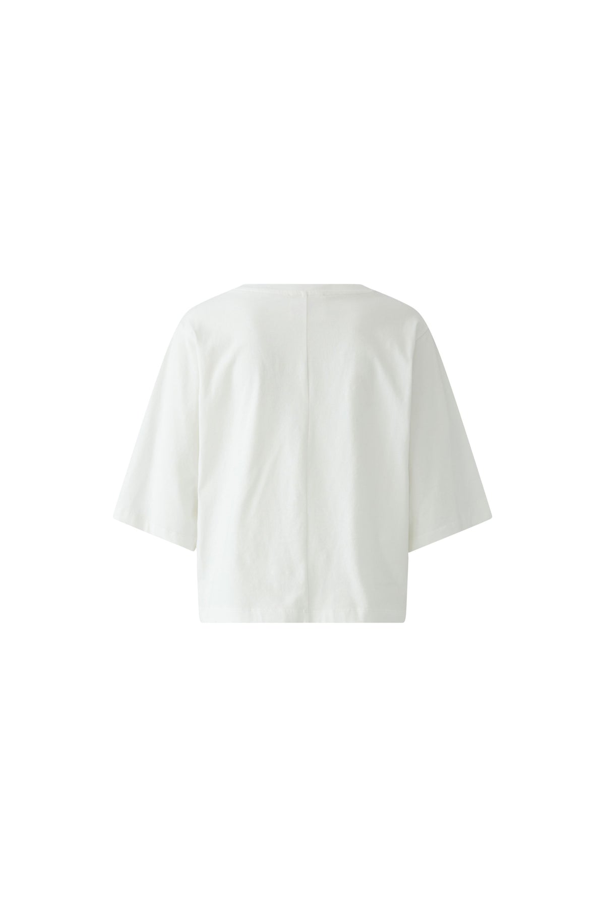 Oui Wild white embellished graphic T-shirt with regular-length hem – product back view