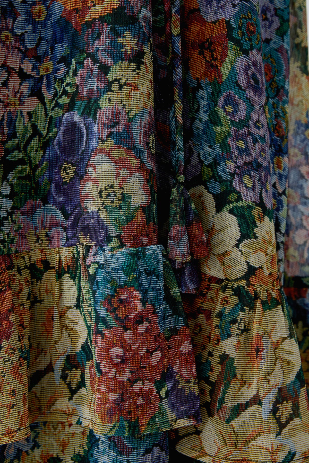 Oui multicolour Gobelin maxi dress – floral print and pocket detail