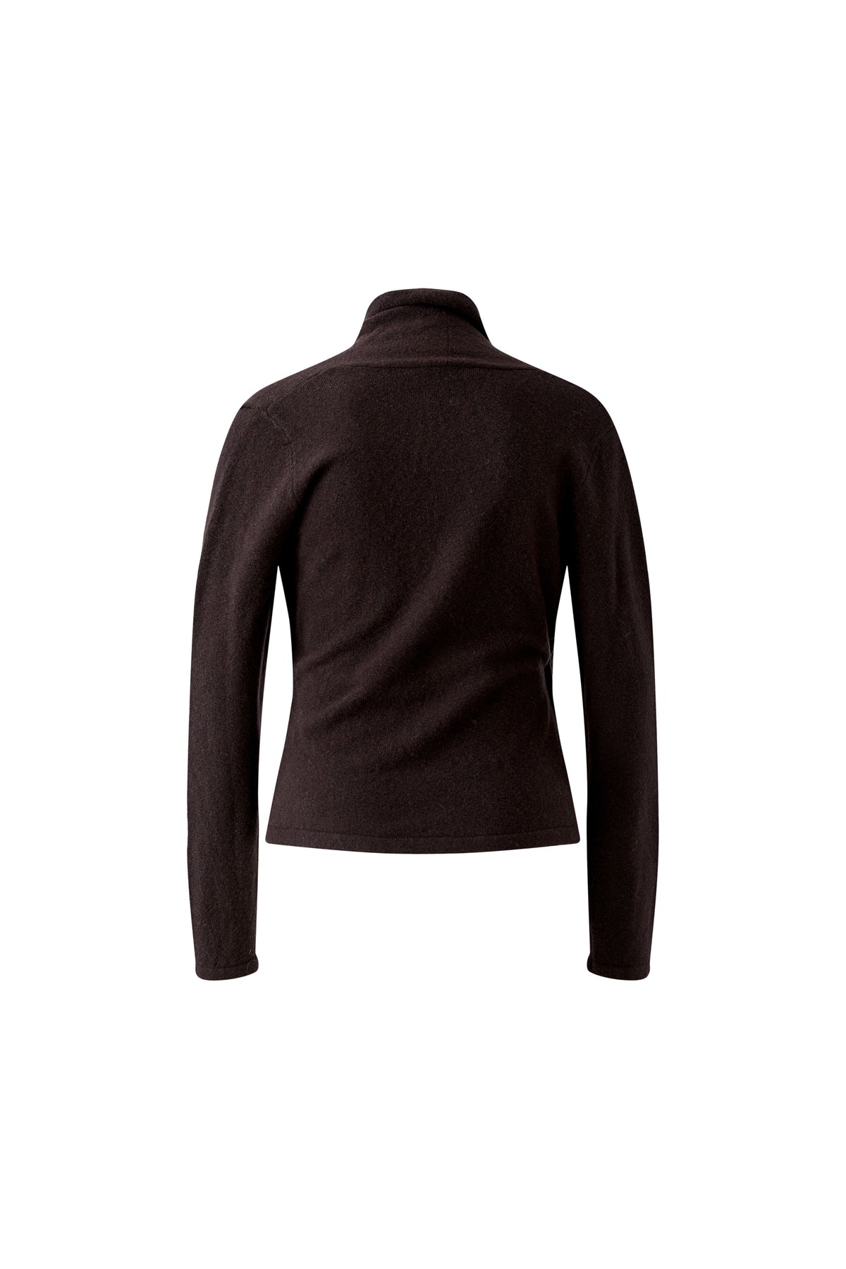 Oui brown wrap front knitted jumper – product back view