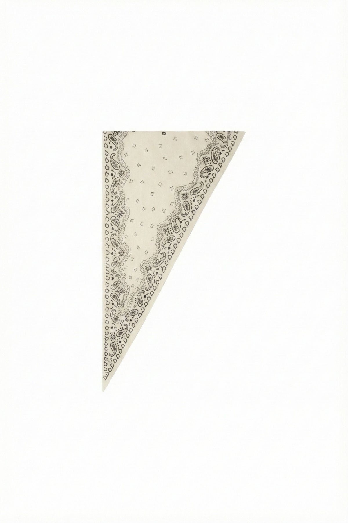 Oui off-white paisley wool blend triangle scarf – flat product view