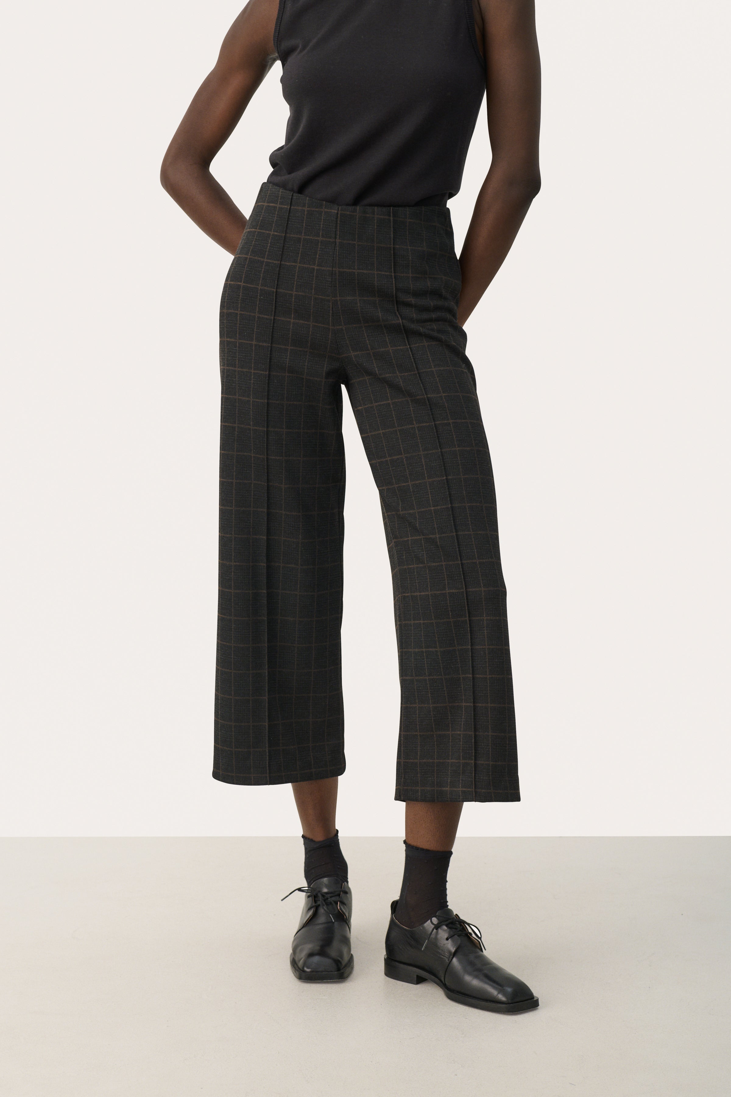 Part Two IlisanPW trousers with grey large check and high waist