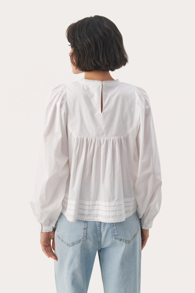Part Two Edit White Relaxed Fit Blouse From The Back
