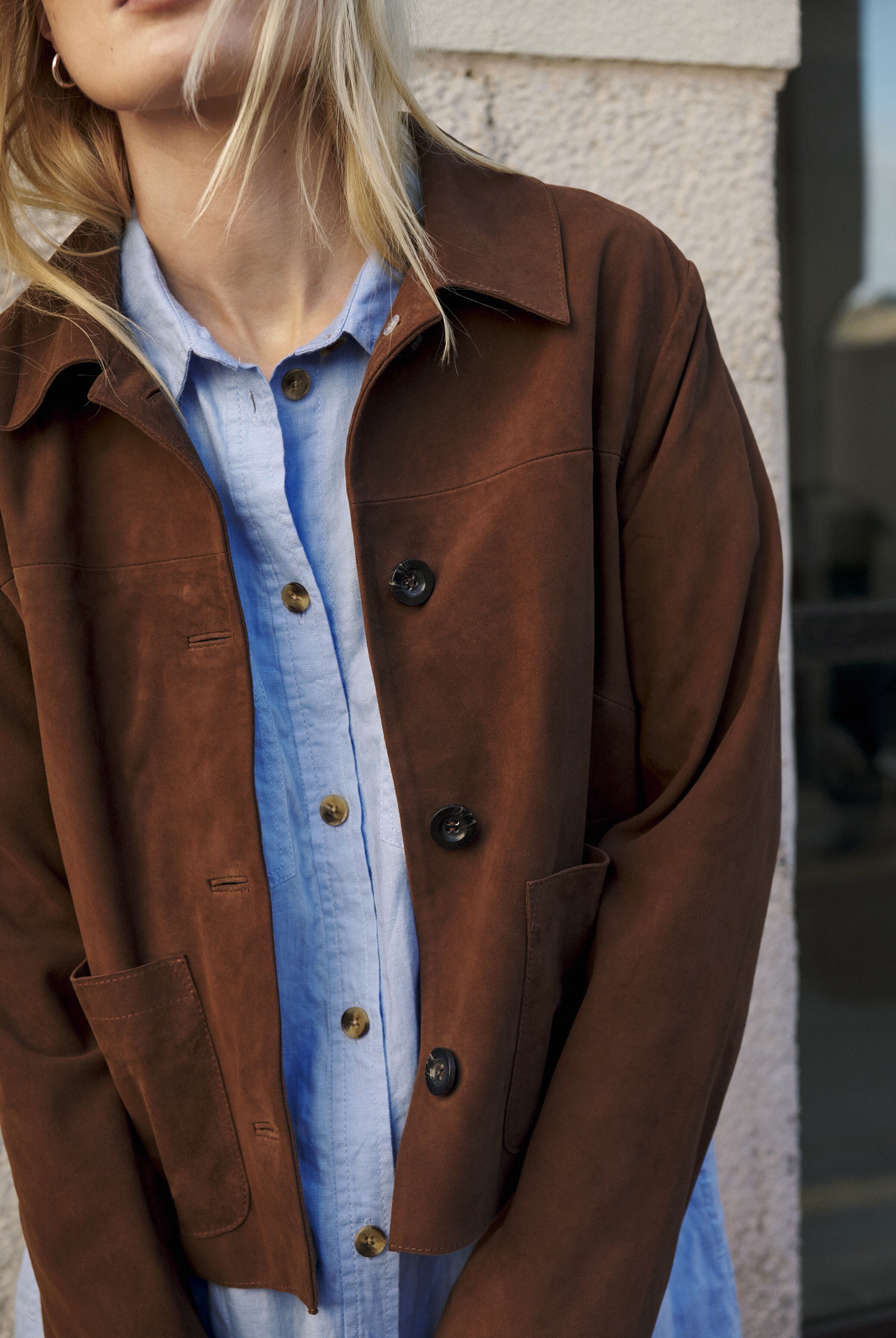 Part Two Nema suede jacket in brown