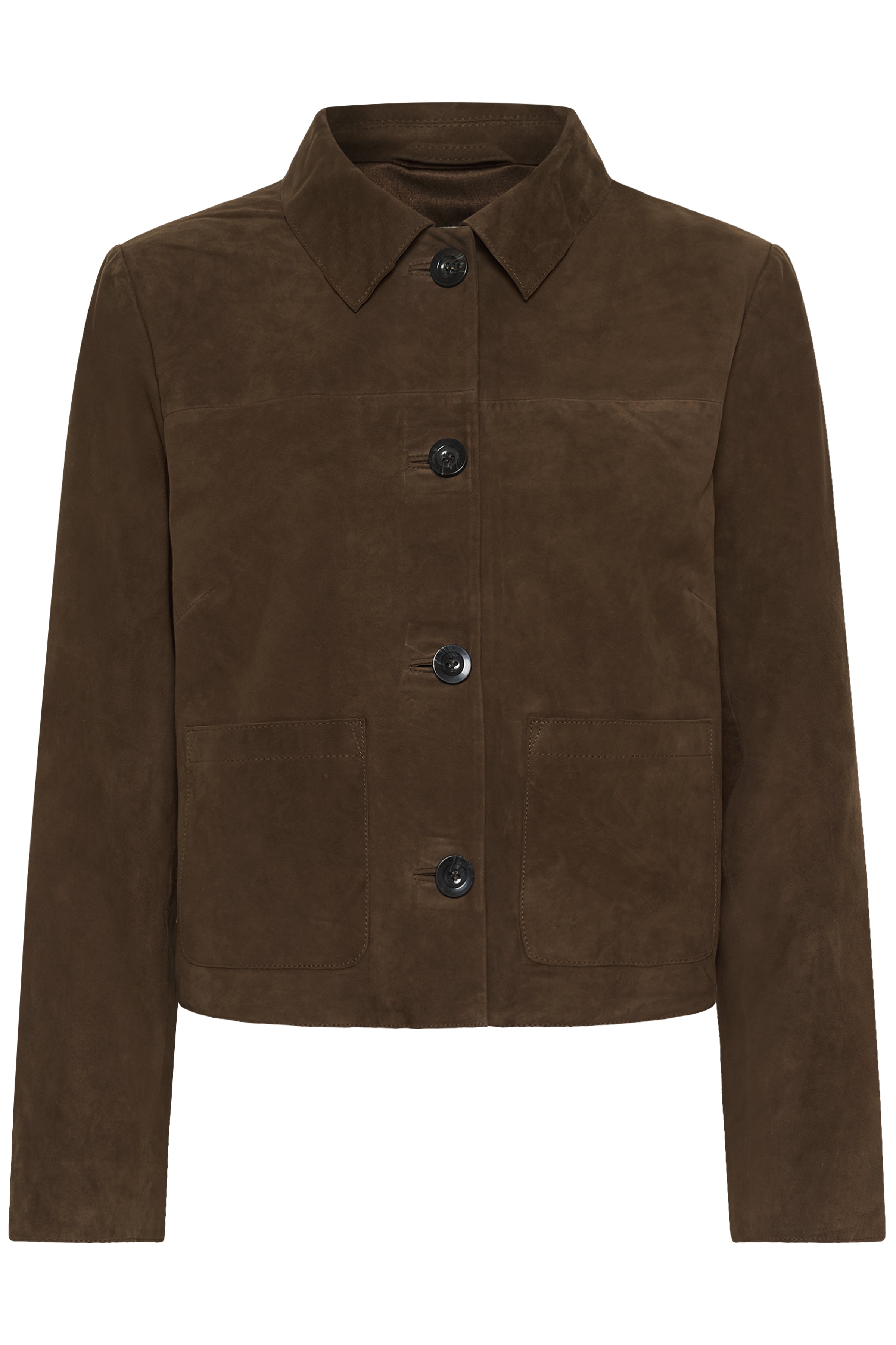 Part Two Nema suede jacket brown, back view showing straight cut and smooth suede finish