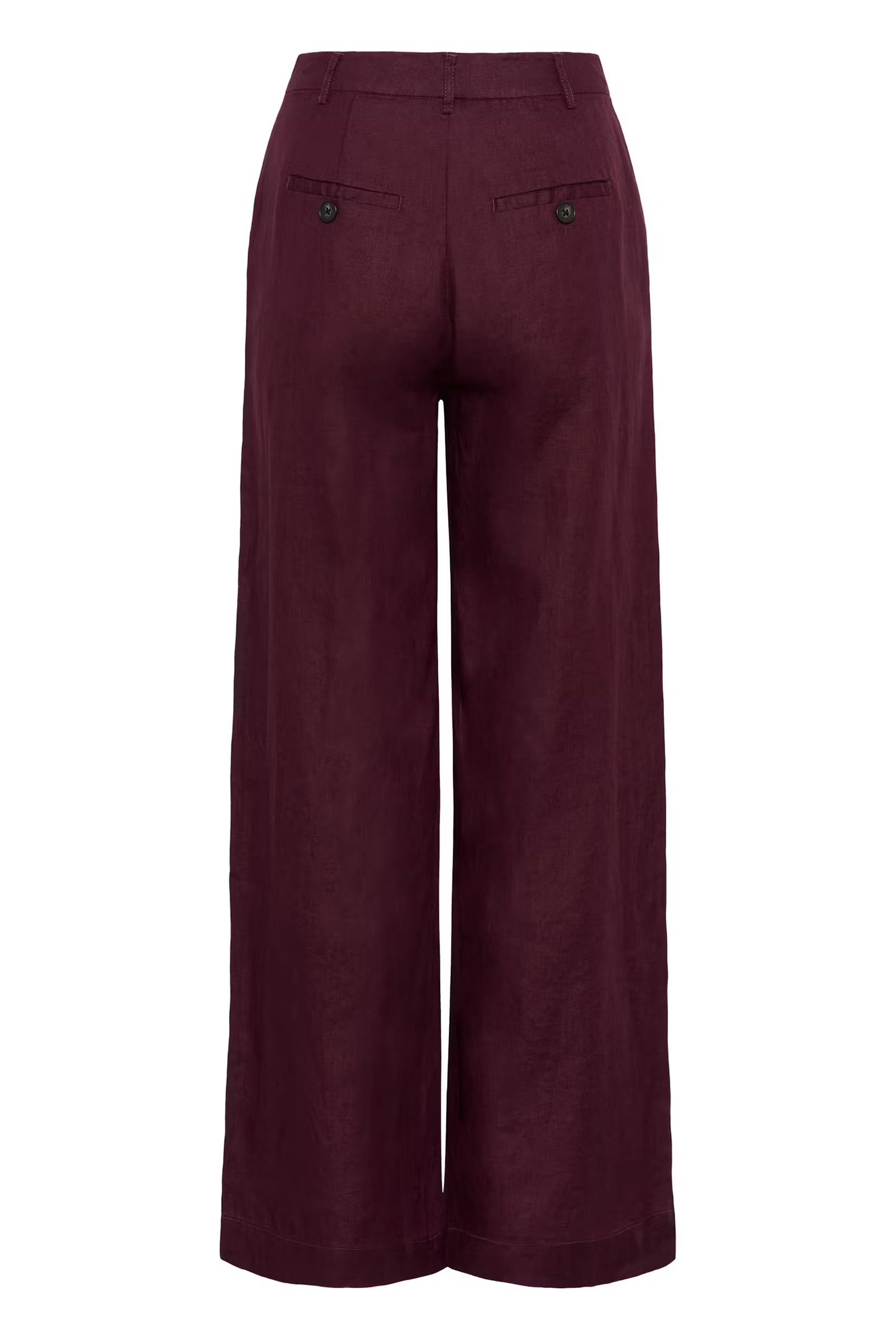 Part Two Ninnes burgundy wide leg linen trousers From back
