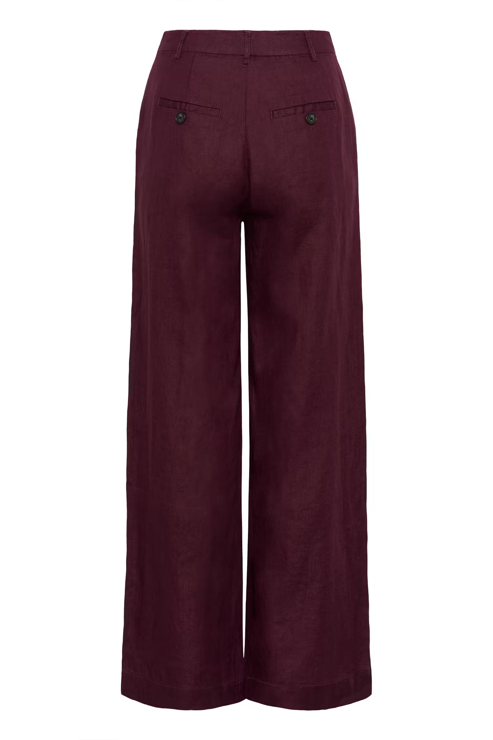 Part Two Ninnes burgundy wide leg linen trousers From back