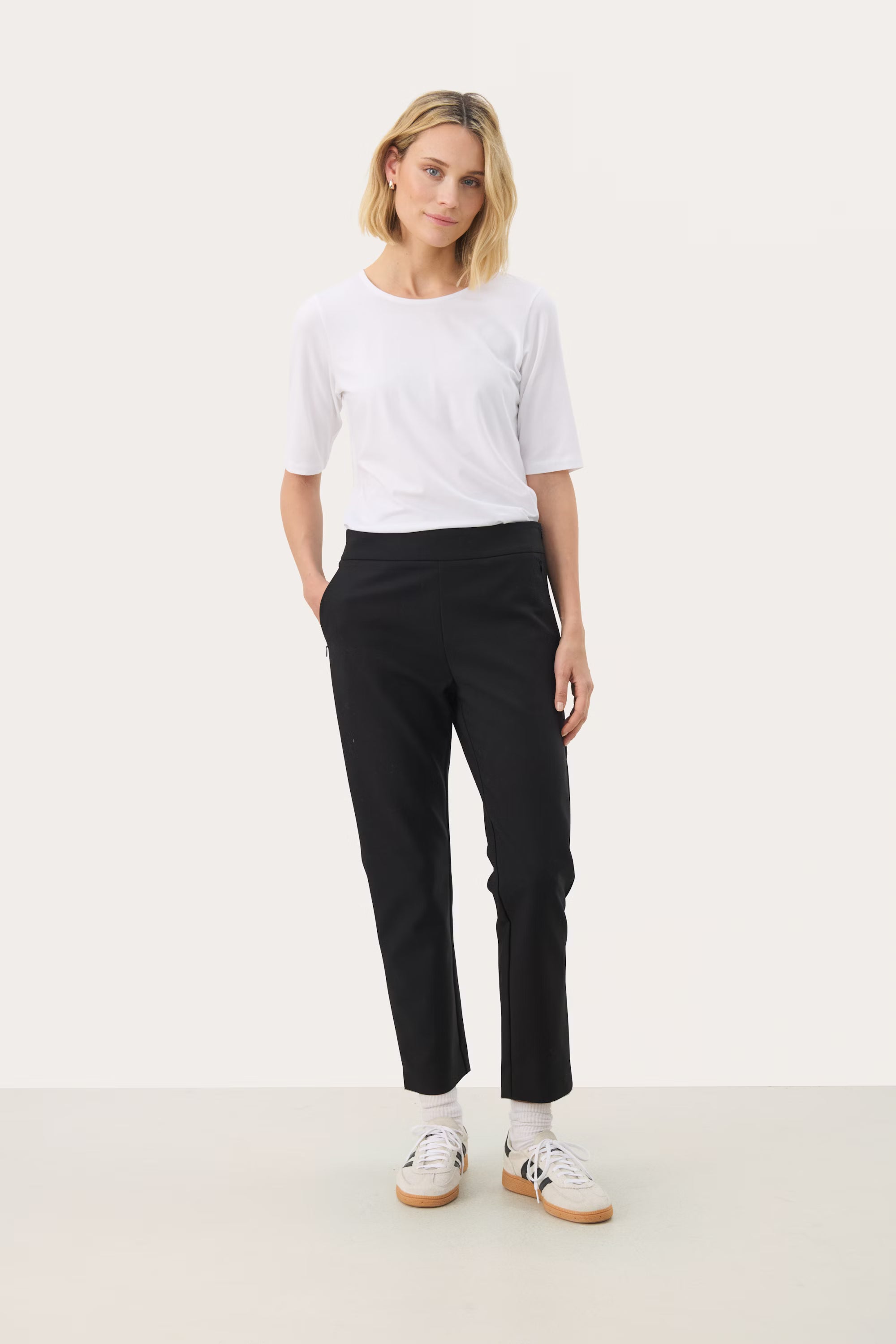 Front view of Part Two Nyla slim fit ankle-length trousers