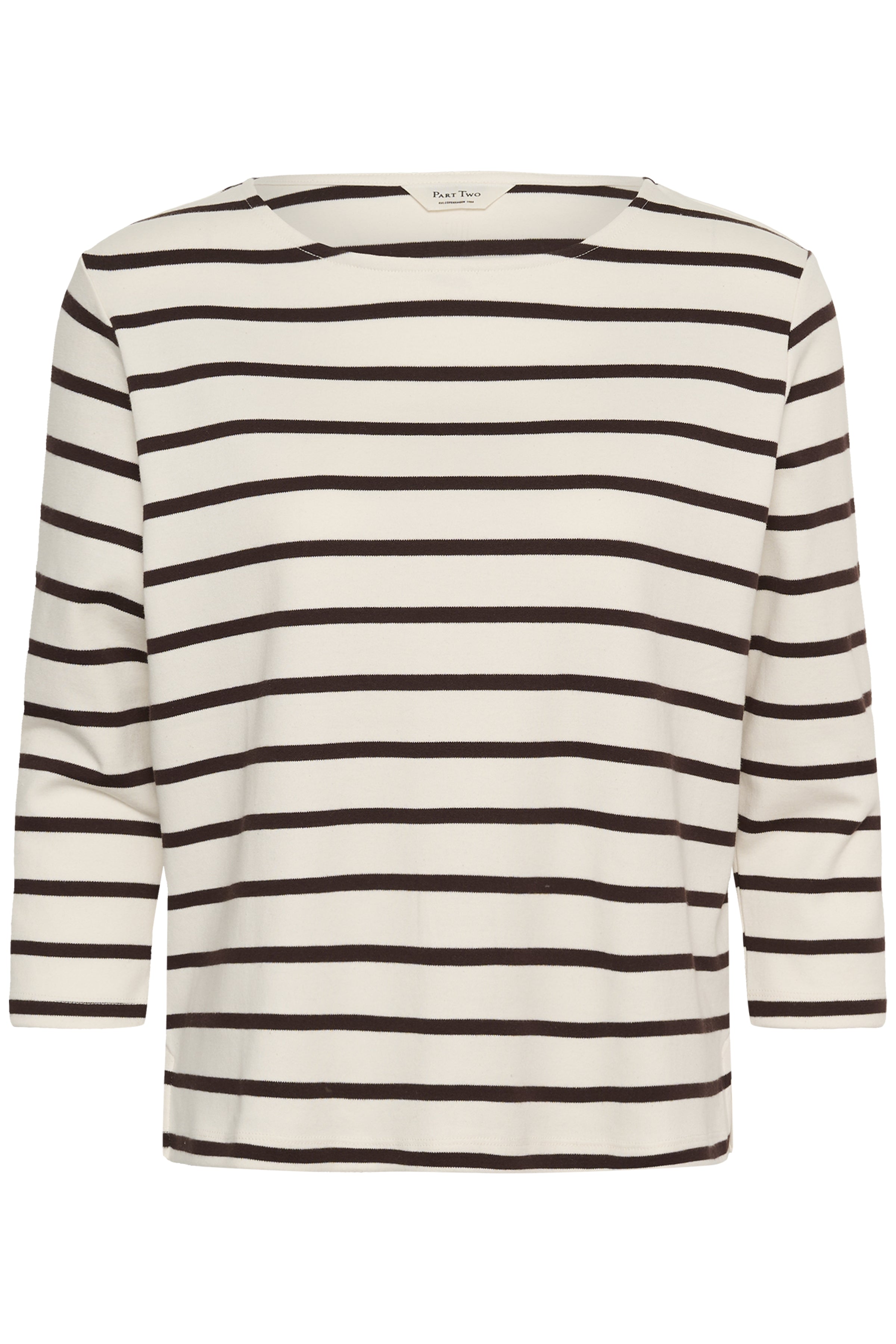 Part Two relaxed fit striped top with boat neckline
