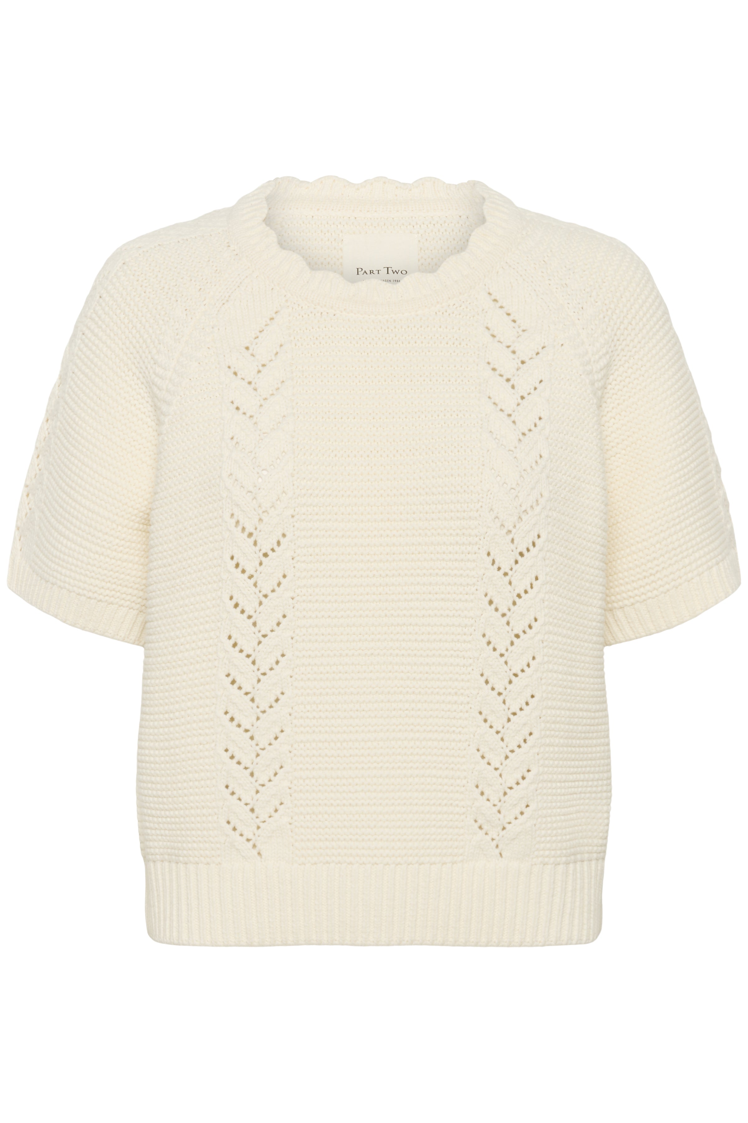 Part Two Anisette cream short sleeve knit jumper flatly front