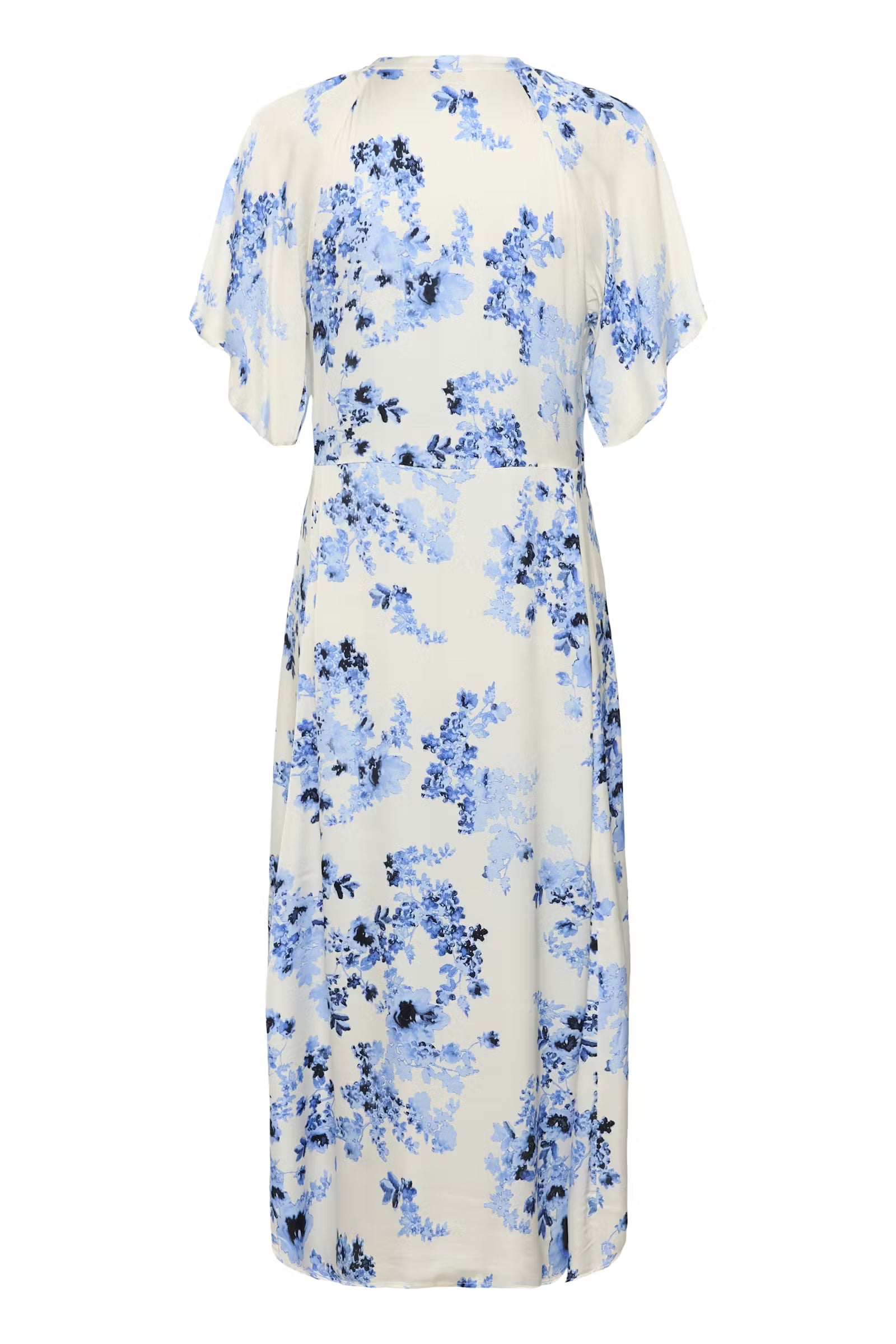 Part Two Alaja blue floral button down midi dress back view