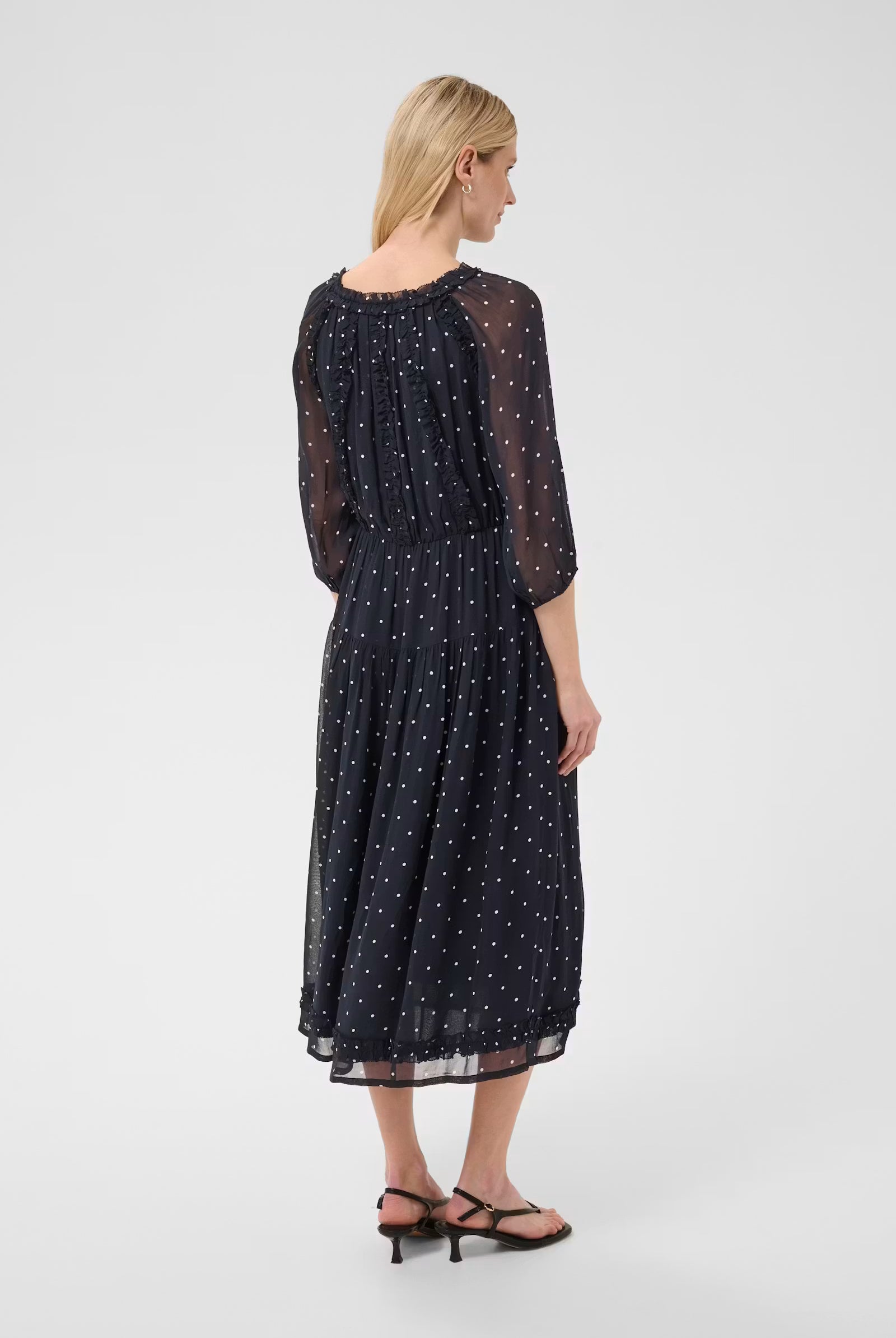 Part Two polka dot midi dress back view