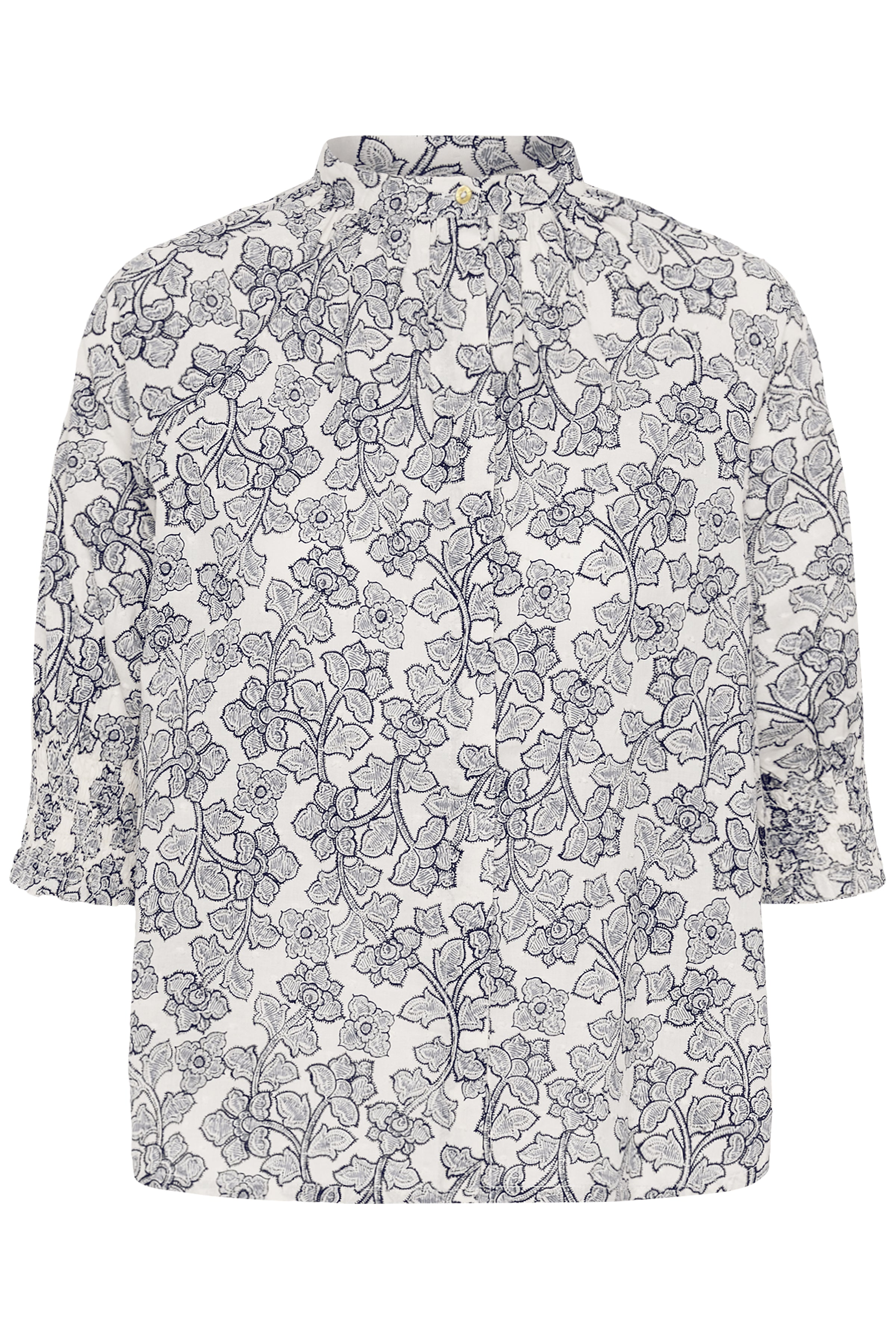 Part Two floral print blouse with gathered short sleeves