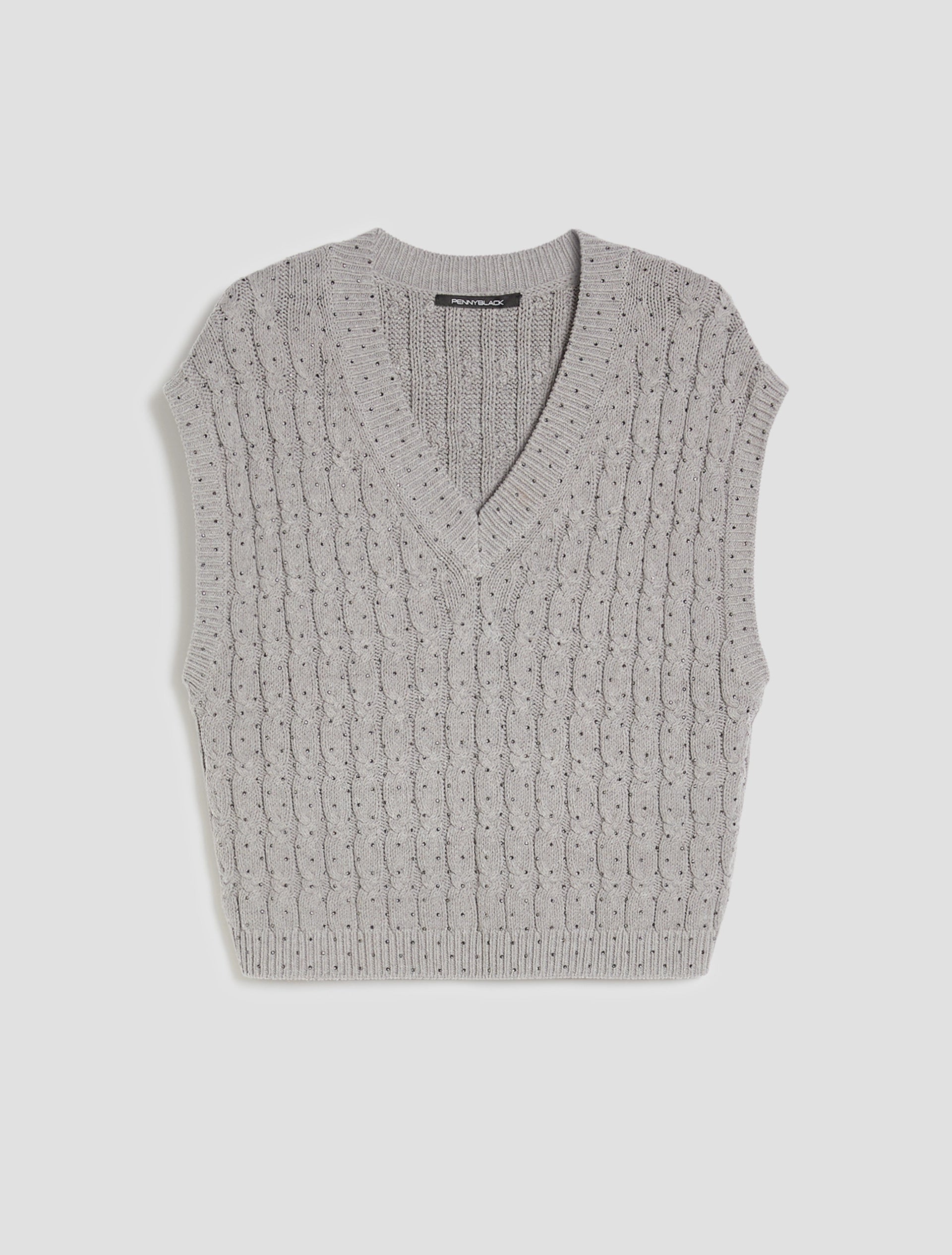 Penny Black Feltre knit vest flat lay product image