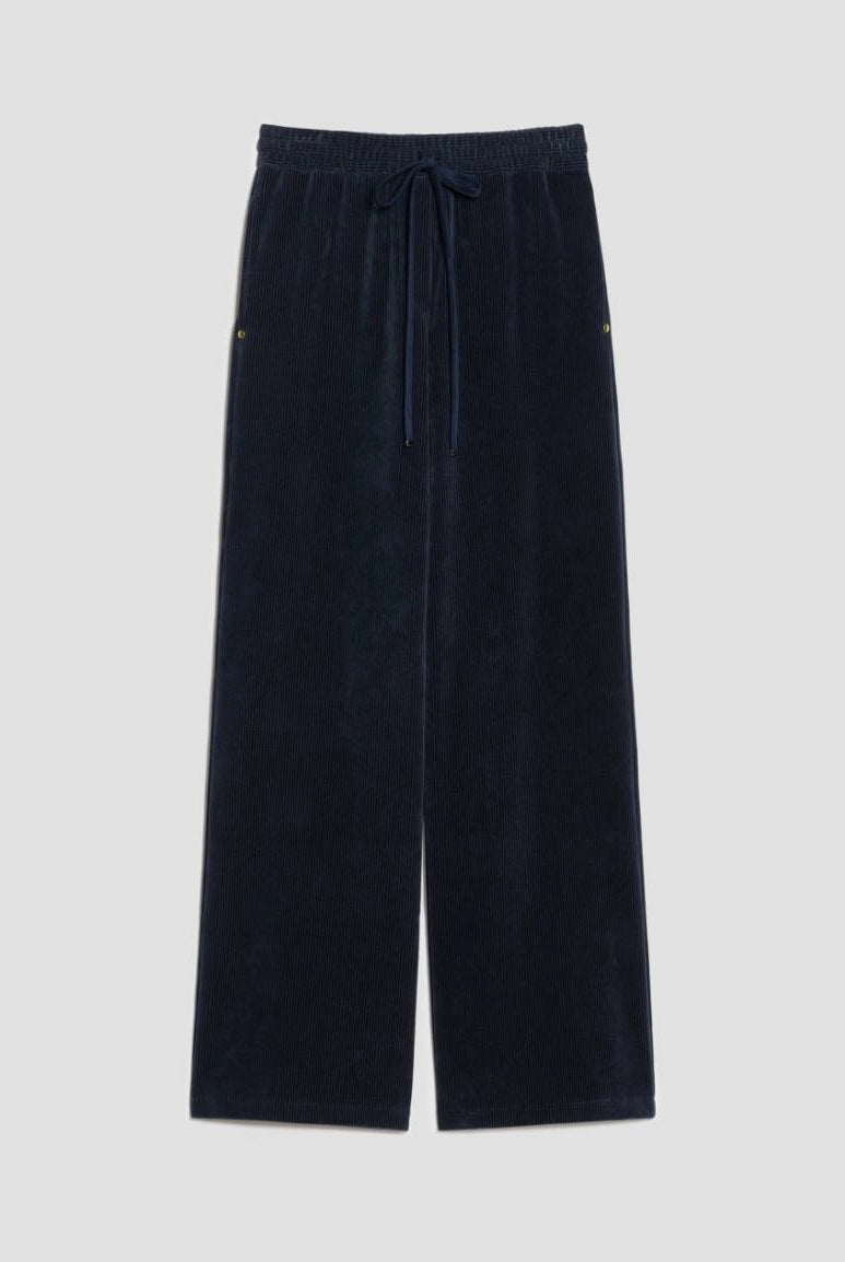 Pennyblack Vischio navy corduroy-effect wide-leg joggers – front product view