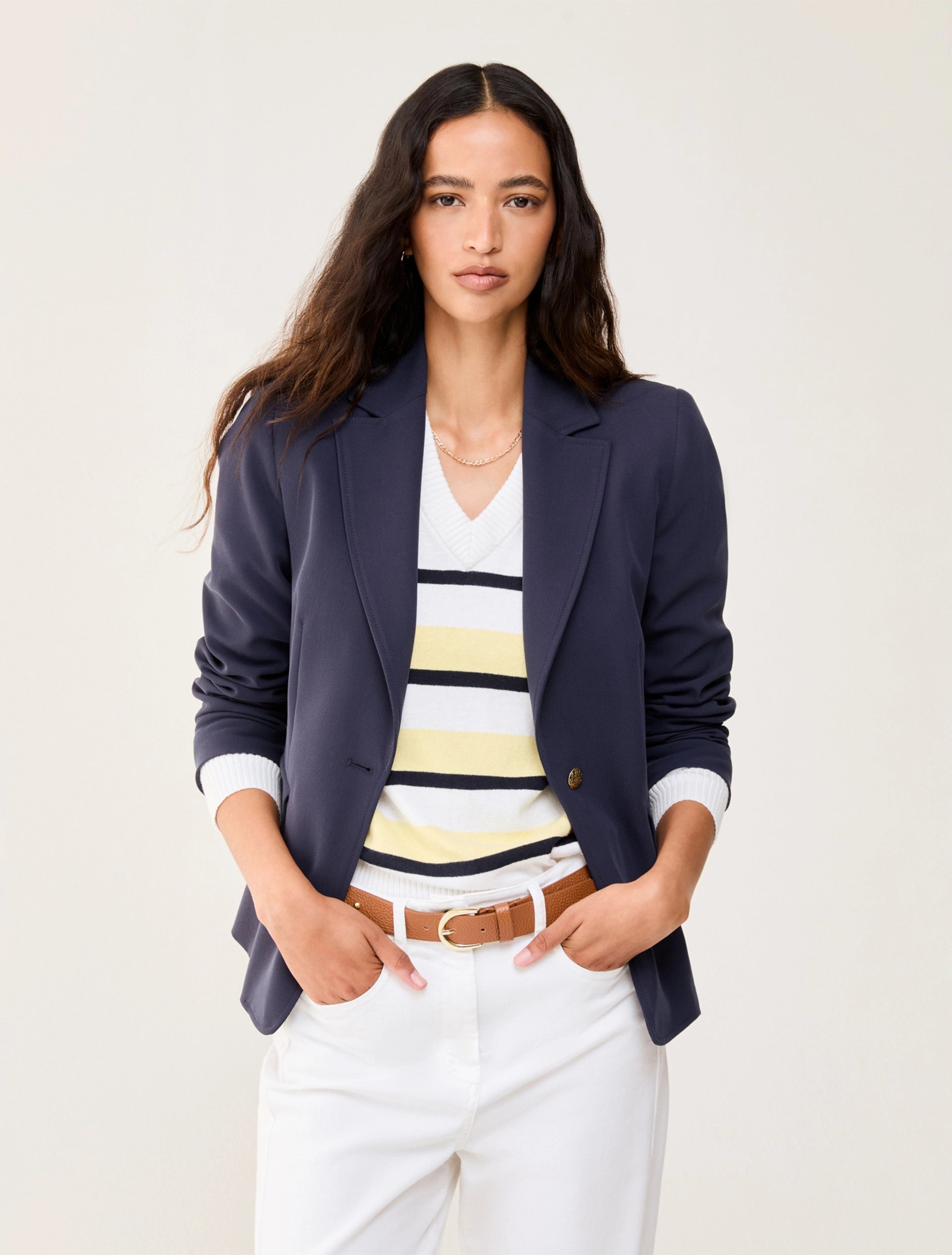 Penny Black Pblabile navy fitted twill blazer for women