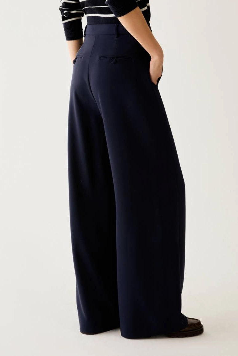 Back view of Pennyblack PBPovatta navy wide leg trousers