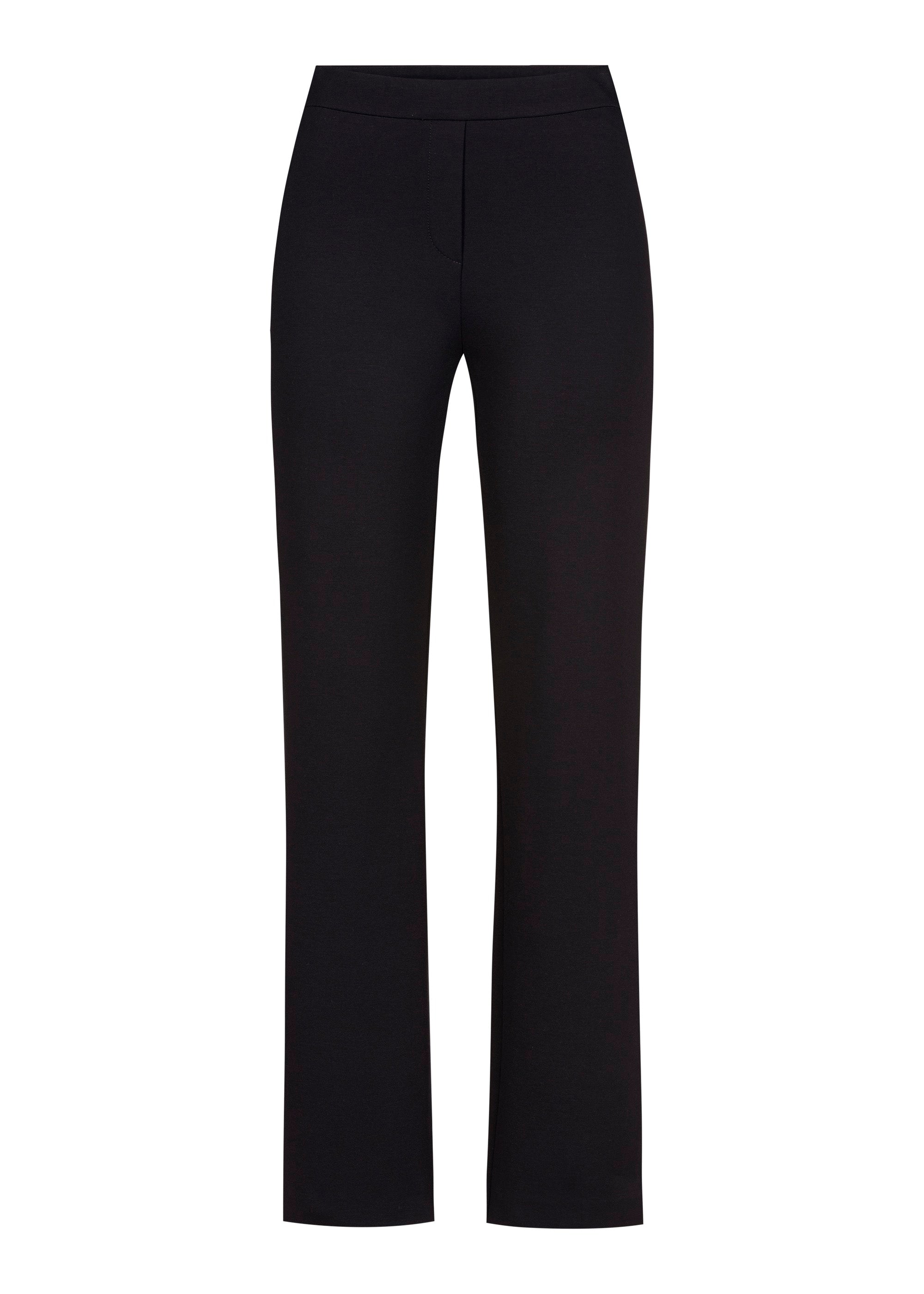 Flat lay of Stehmann Editta 780 black women’s straight leg jersey trousers