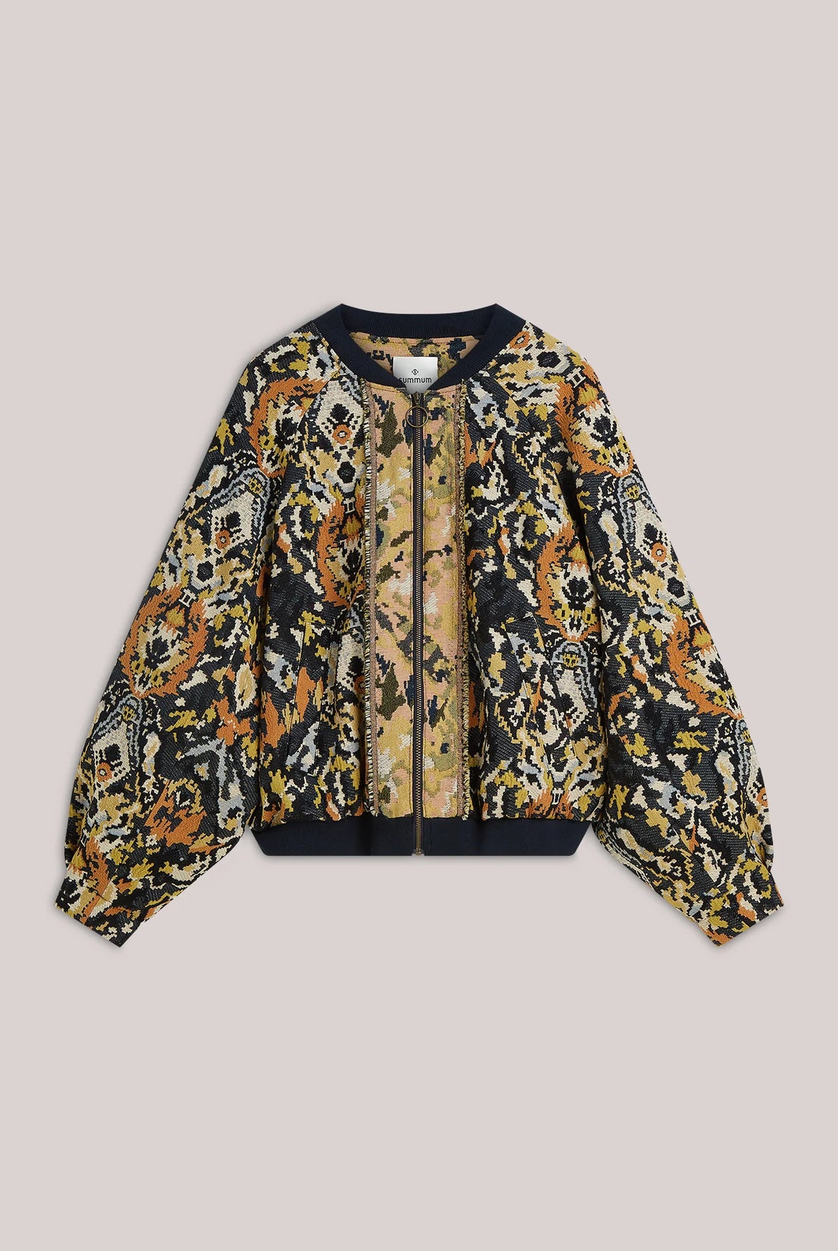 Summum multicolour jacquard bomber jacket – product-only front view