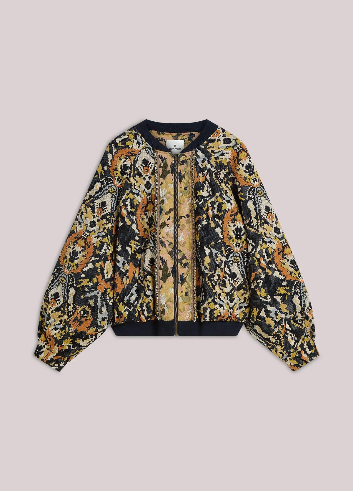 Summum multicolour jacquard bomber jacket – product-only front view