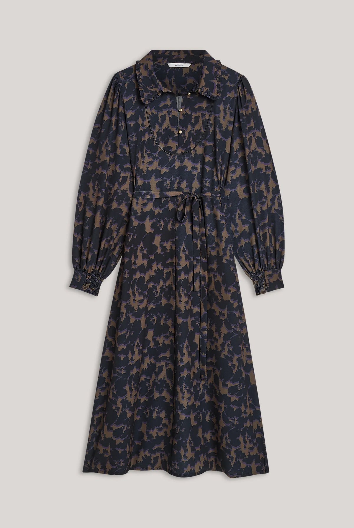 Summum long sleeve camouflage print midi dress – product view