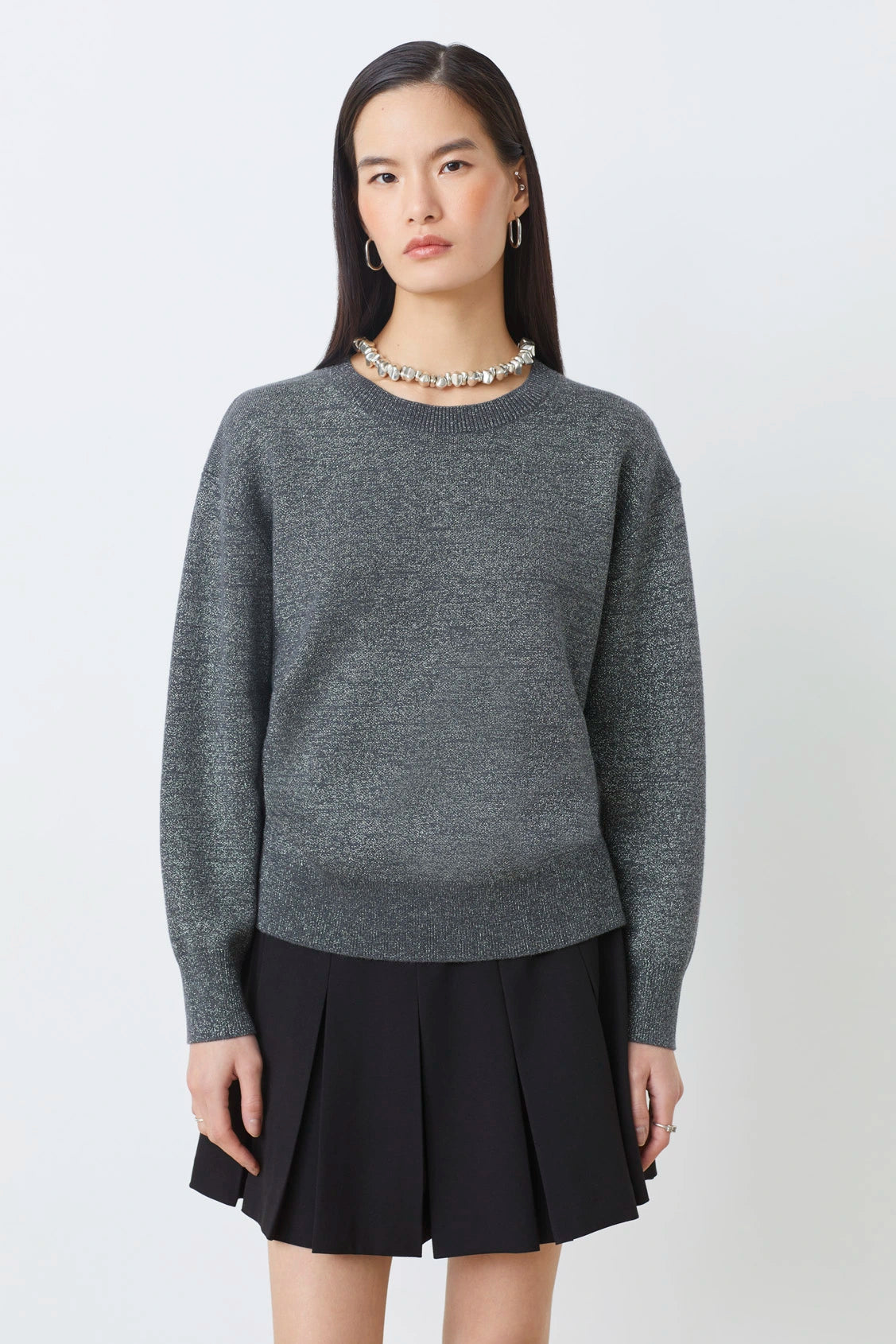 Suncoo Payeti round-neck long-sleeve jumper in grey