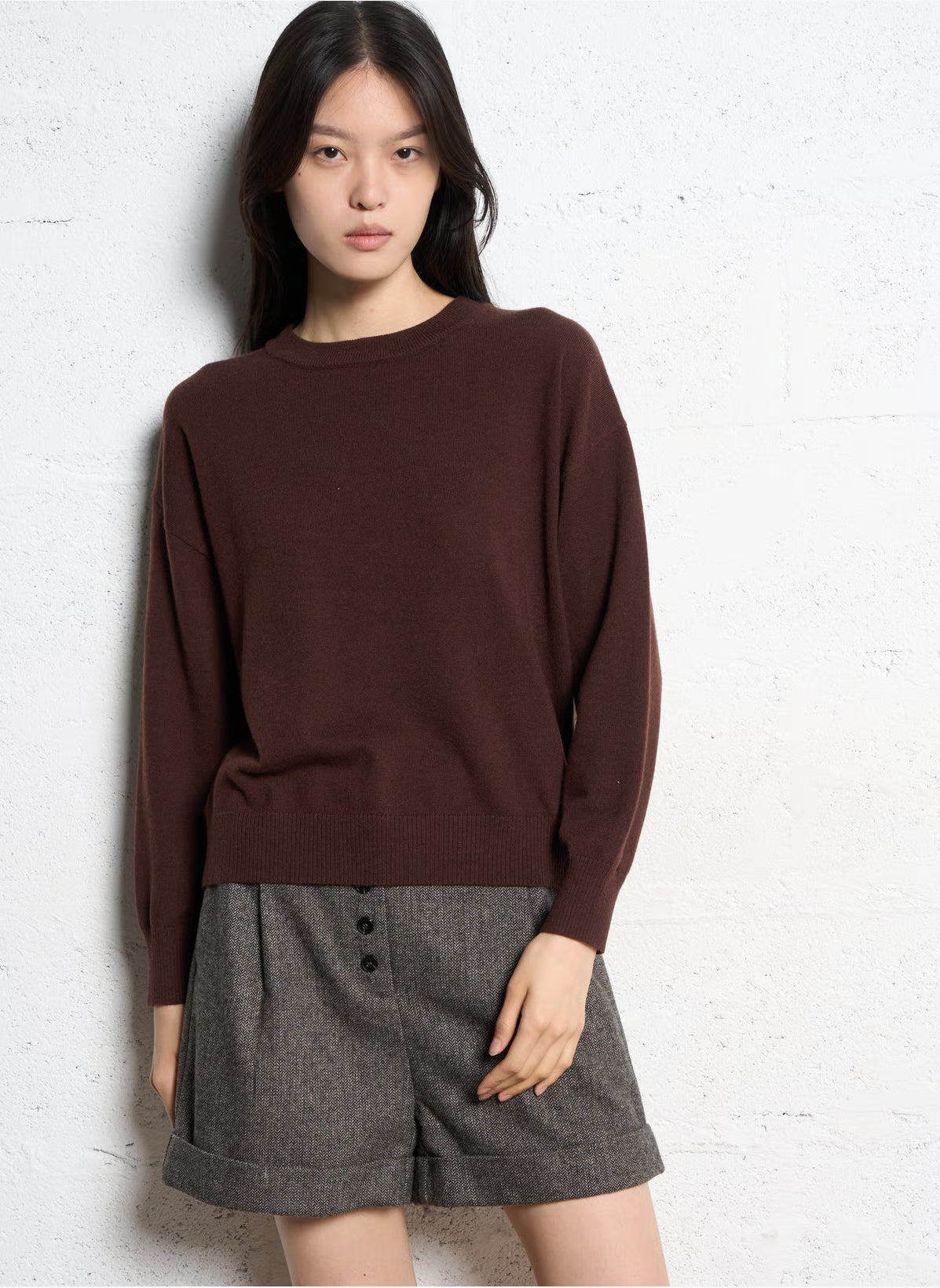 Smart knit jumper by Suncoo with detachable white collar