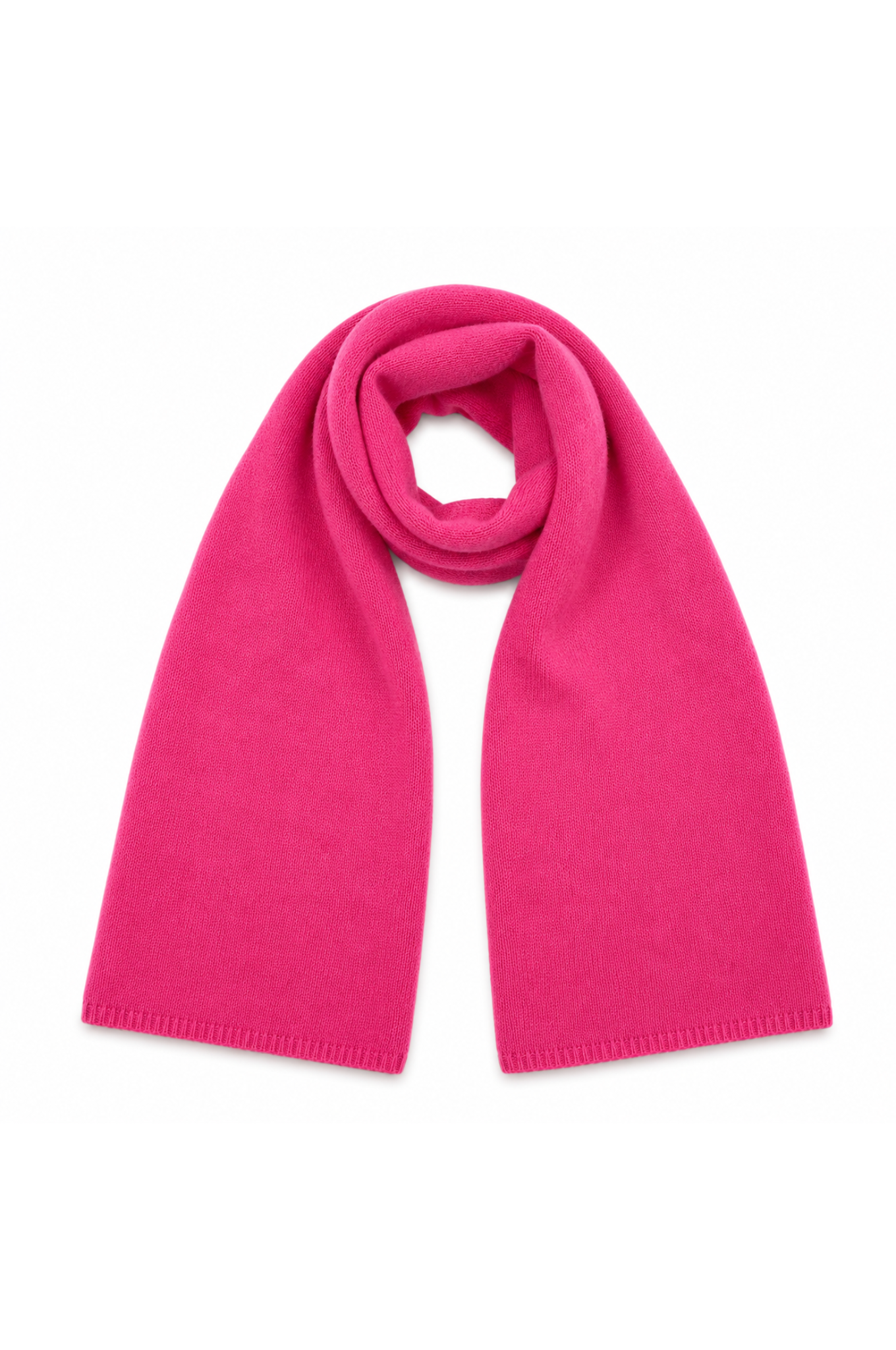 Twins Vail neon pink wool blend knitted scarf on a white background