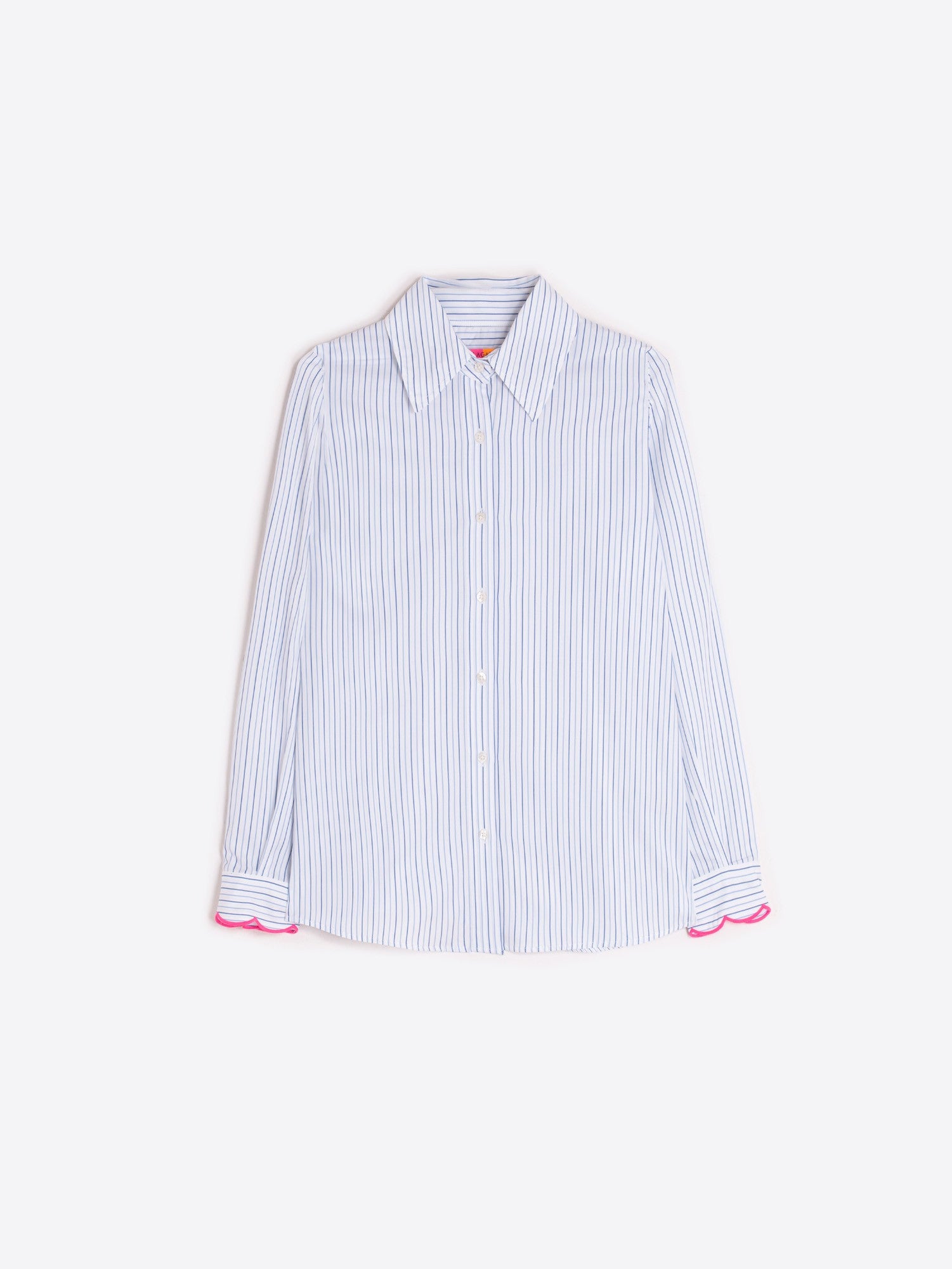 Vilagallo women’s blue and white striped horse embroidery shirt