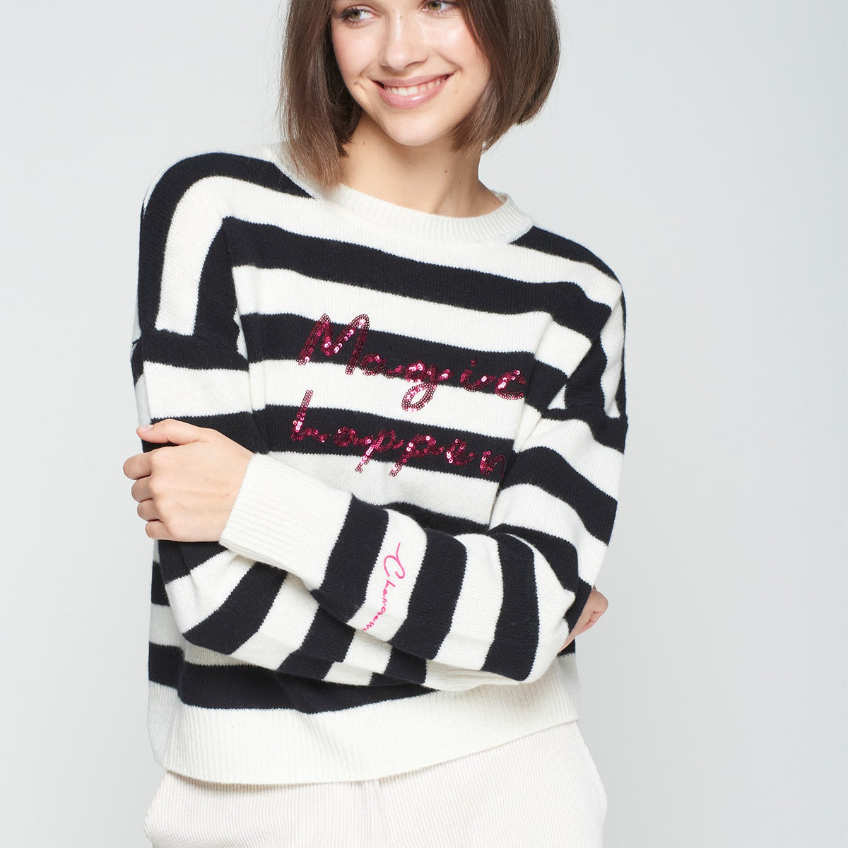 Vilagallo Women's THERESA Wool Colourblock Cardigan In Multi Colours 32142 main image 1